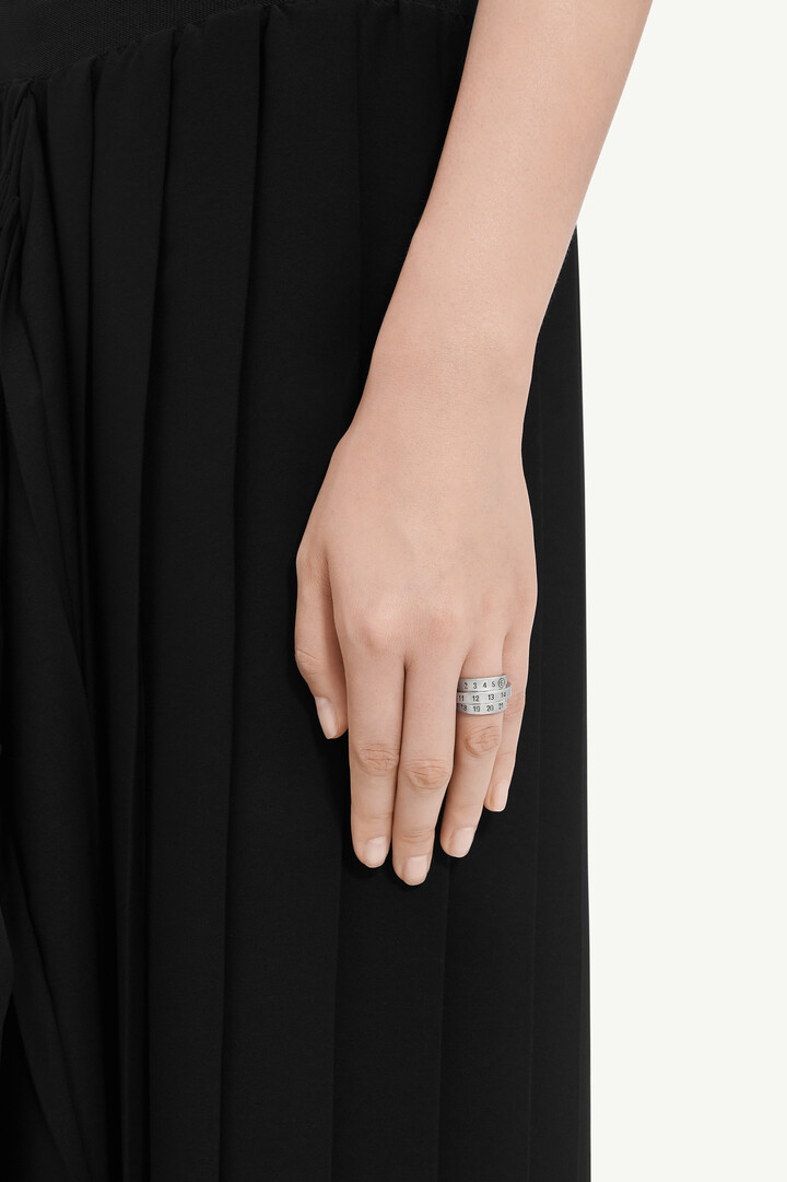 MM6 マルジェラ リング Triple logo ring Silver Triple Logo Numeric Signature Ring by MM6 Maison