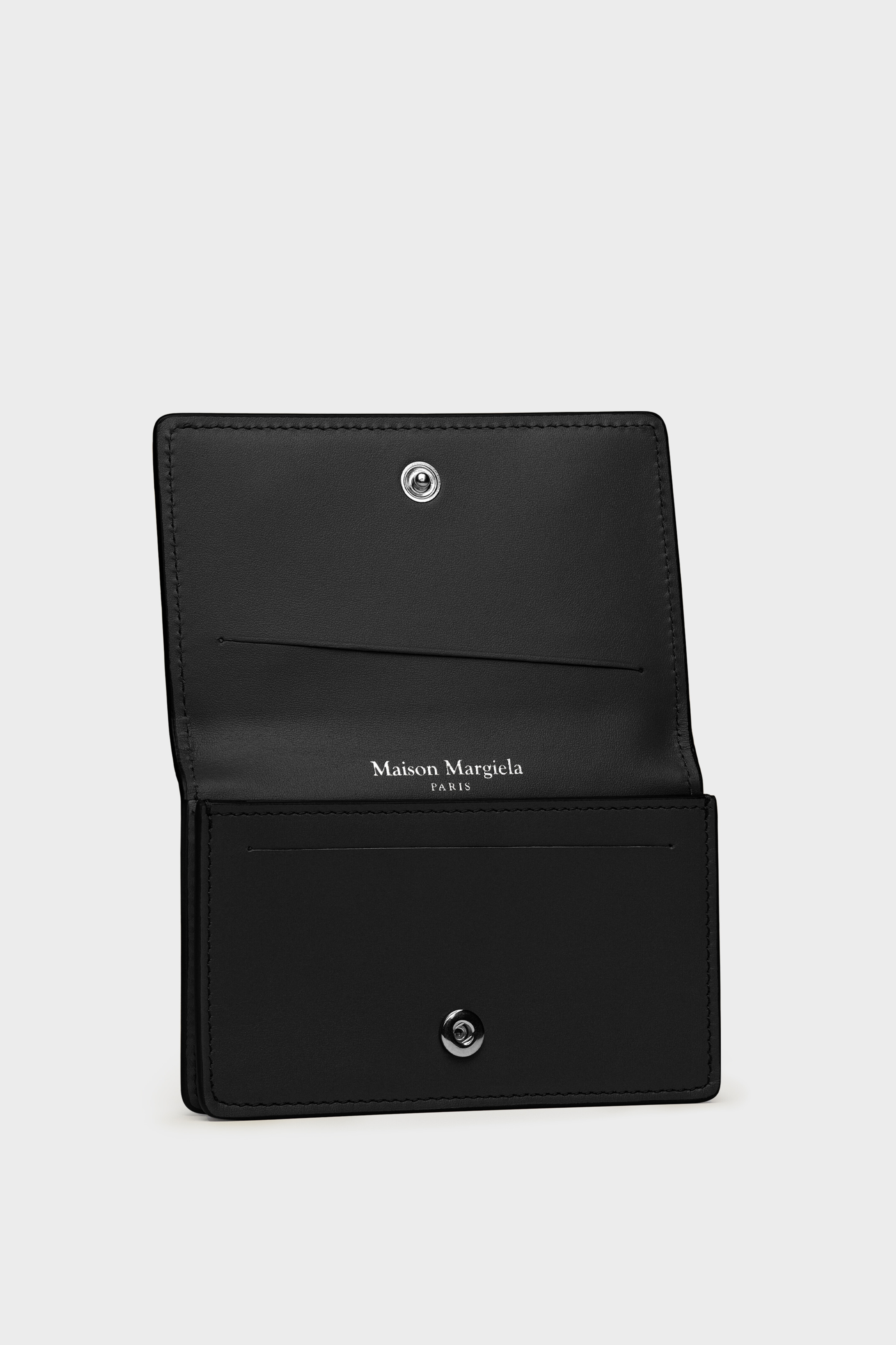 Black Embossed Leather Slim Wallet | Maison Margiela