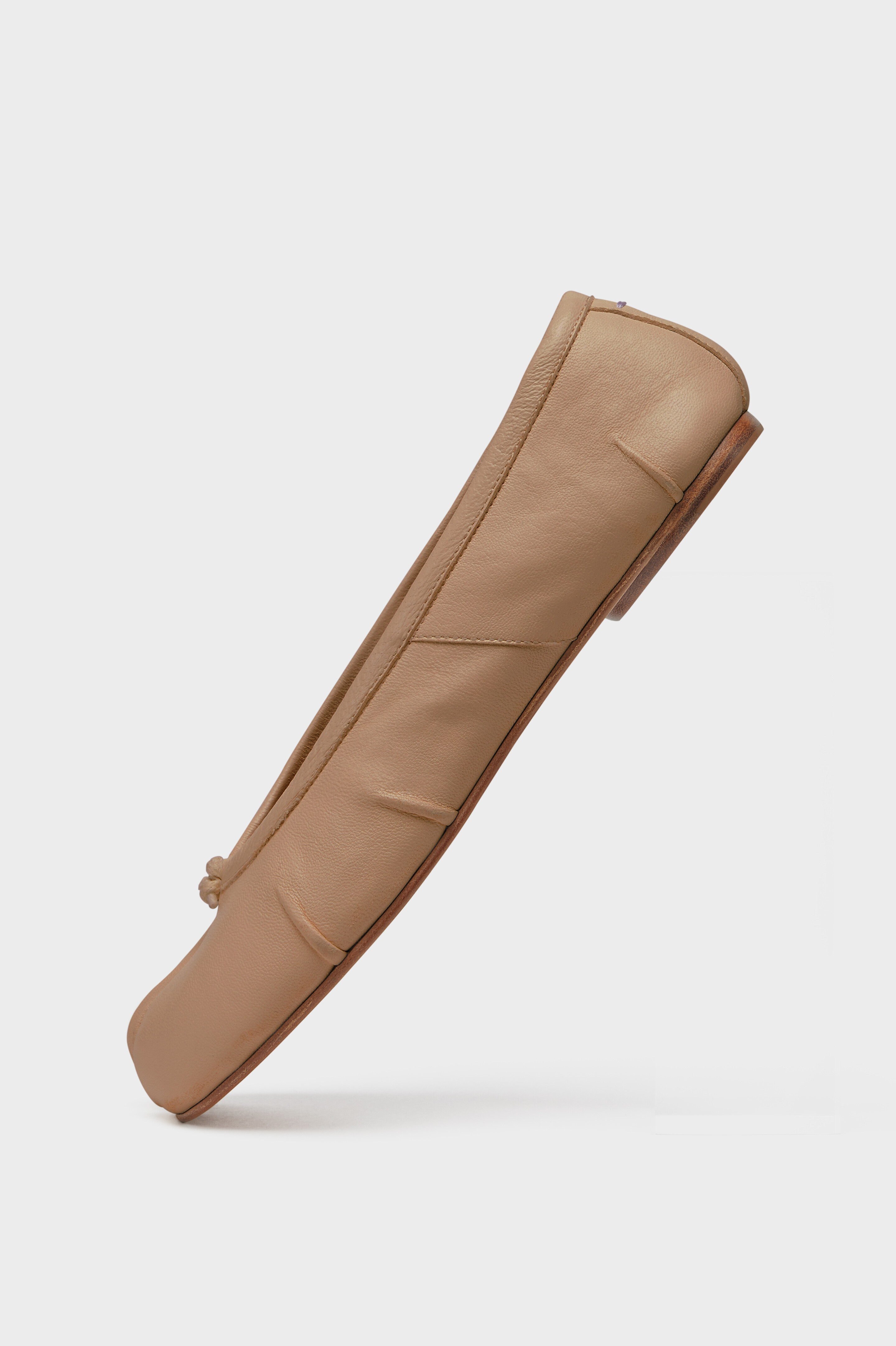 Nude Leather Tabi Ballerina Flats | Maison Margiela