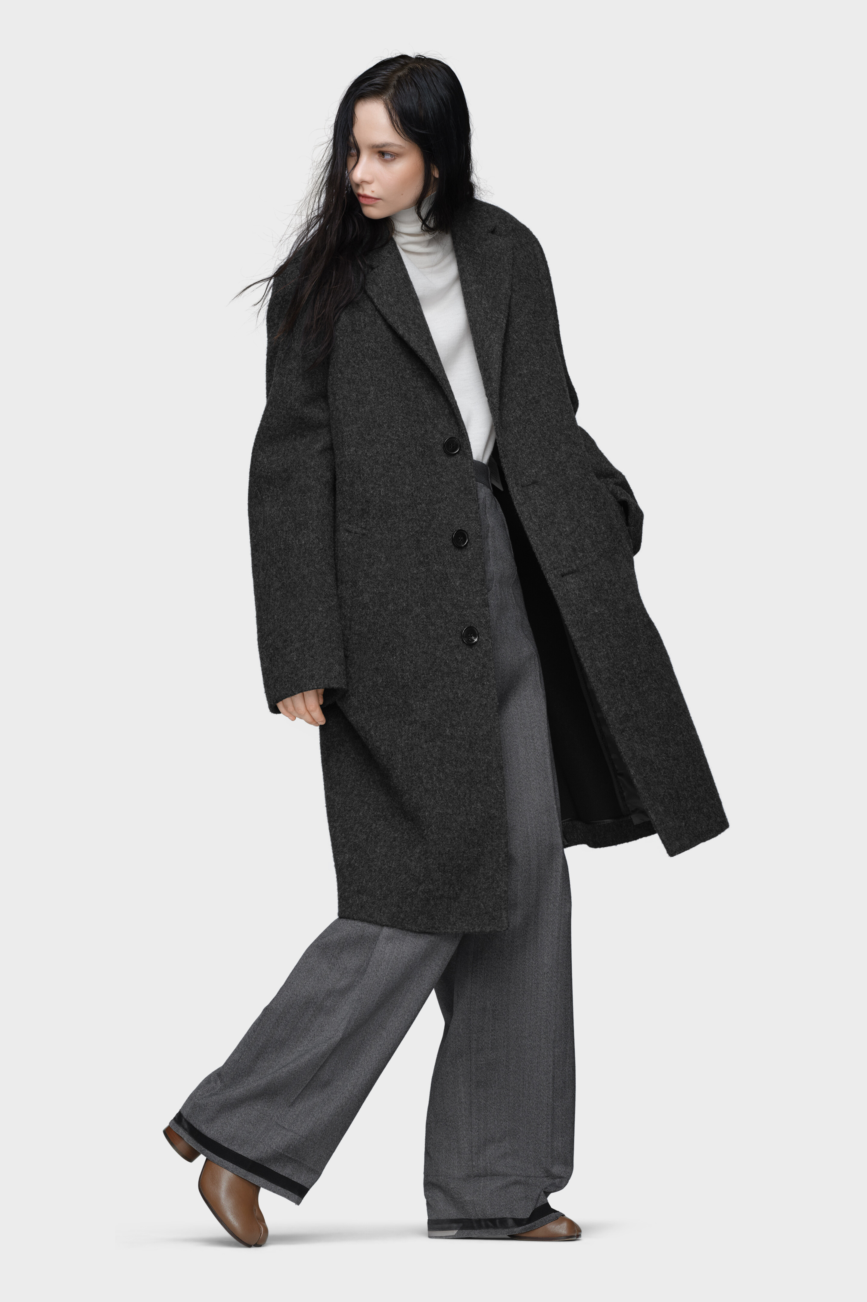 Women's Gray Wool Coat | Maison Margiela
