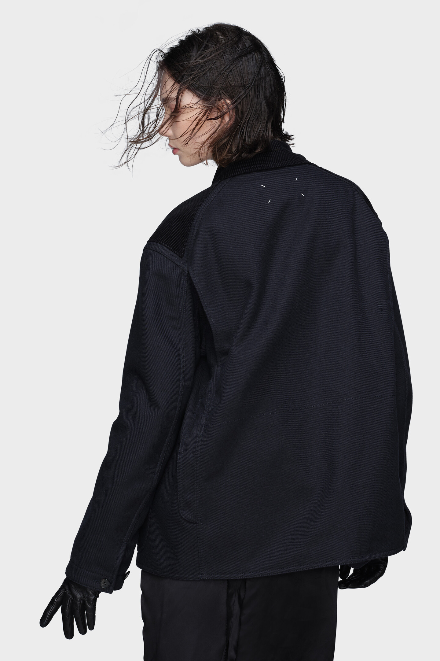 Women's Blue Wool & Cotton Reversible Coat | Maison Margiela