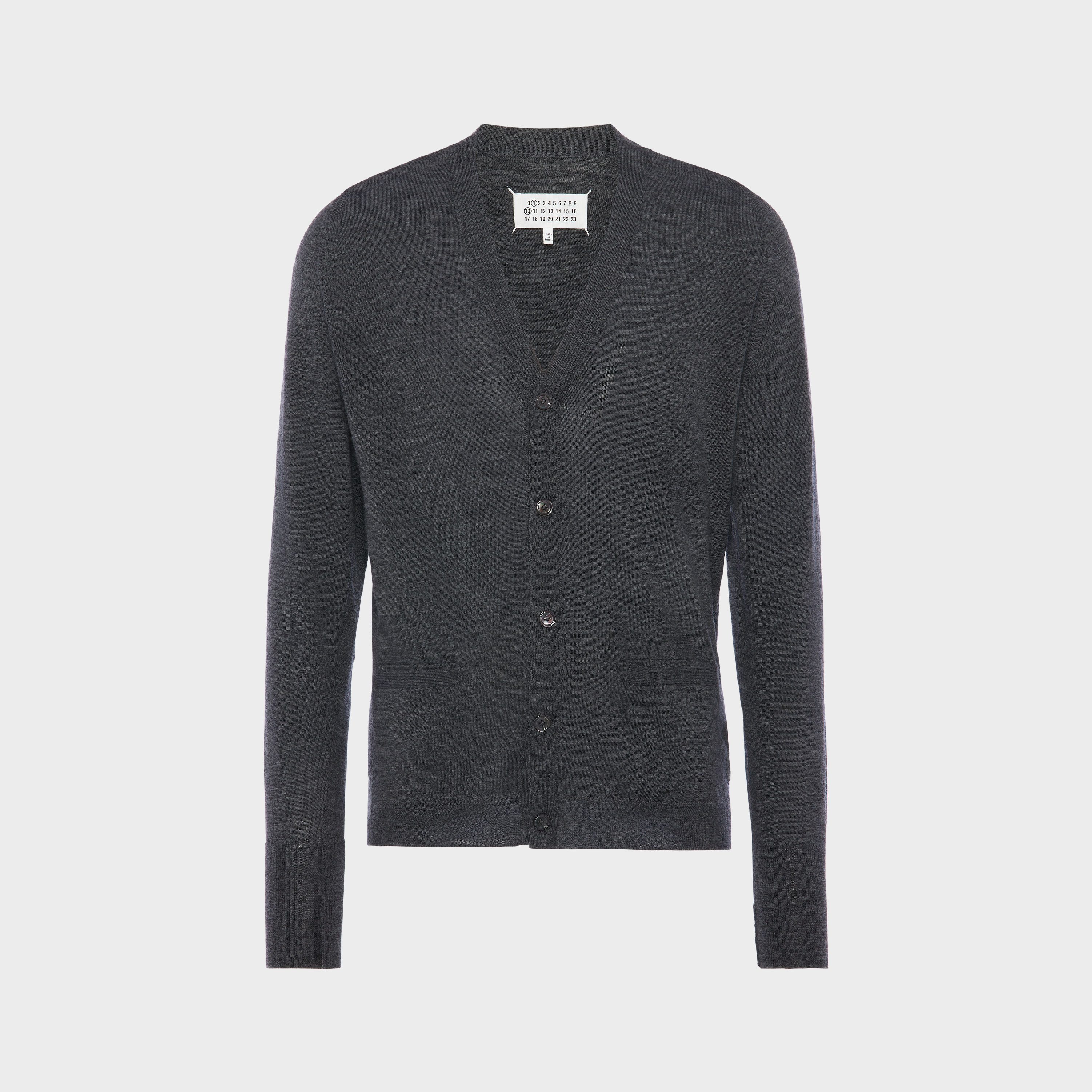 Grey Wool-blend V-neck cardigan | Maison Margiela Official