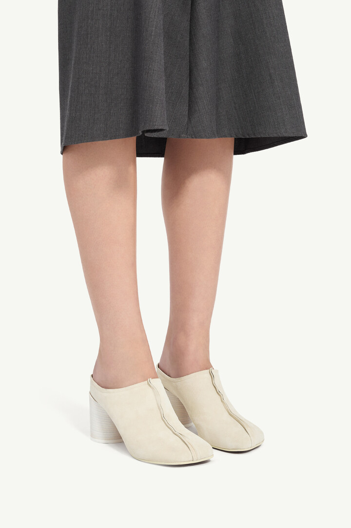 Brown Suede Anatomic stitch toe mule | MM6 Official