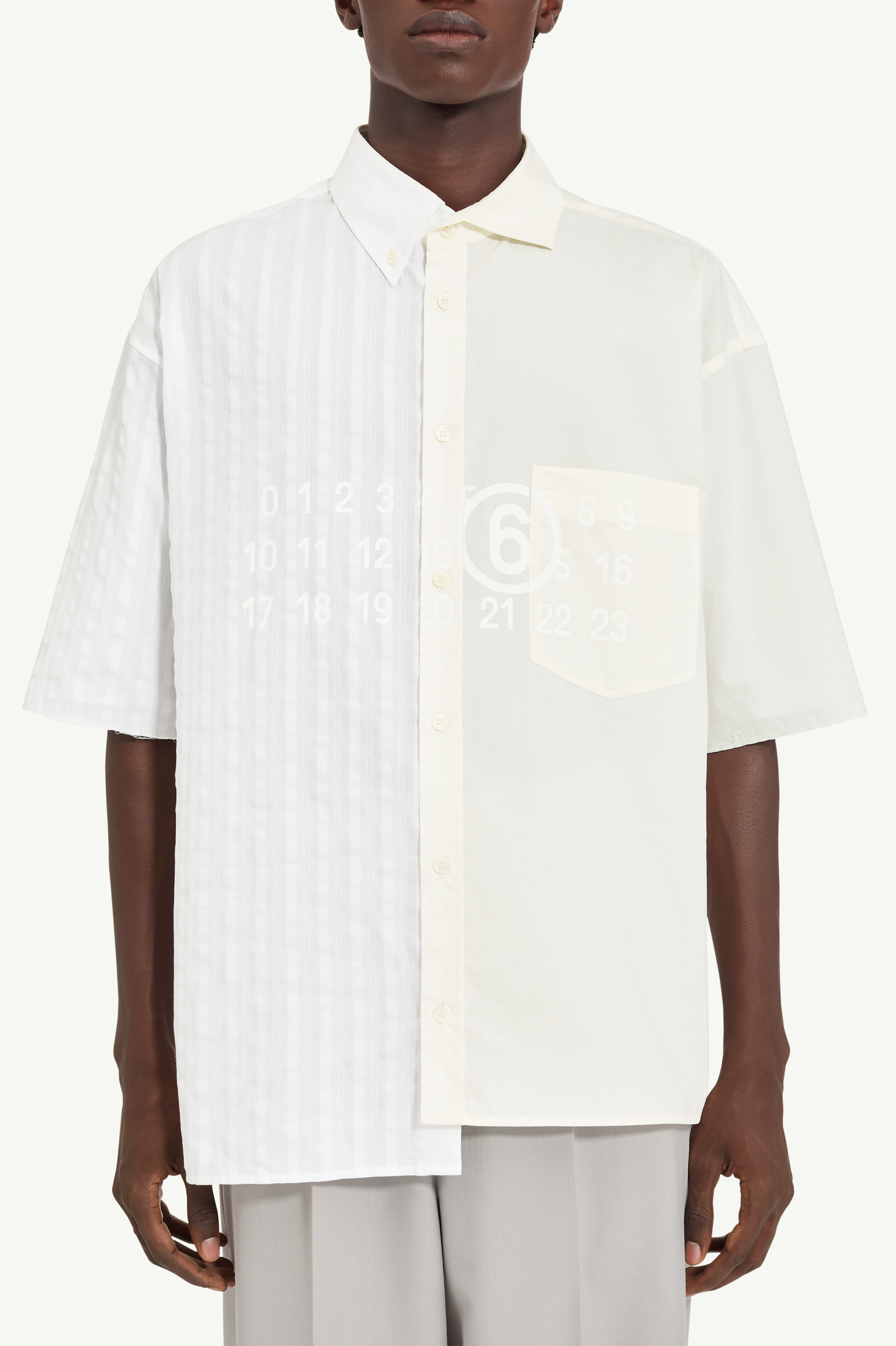 Maison Margiela コットンポプリンシャツ39 ツートーン コットンポプリン シャツ