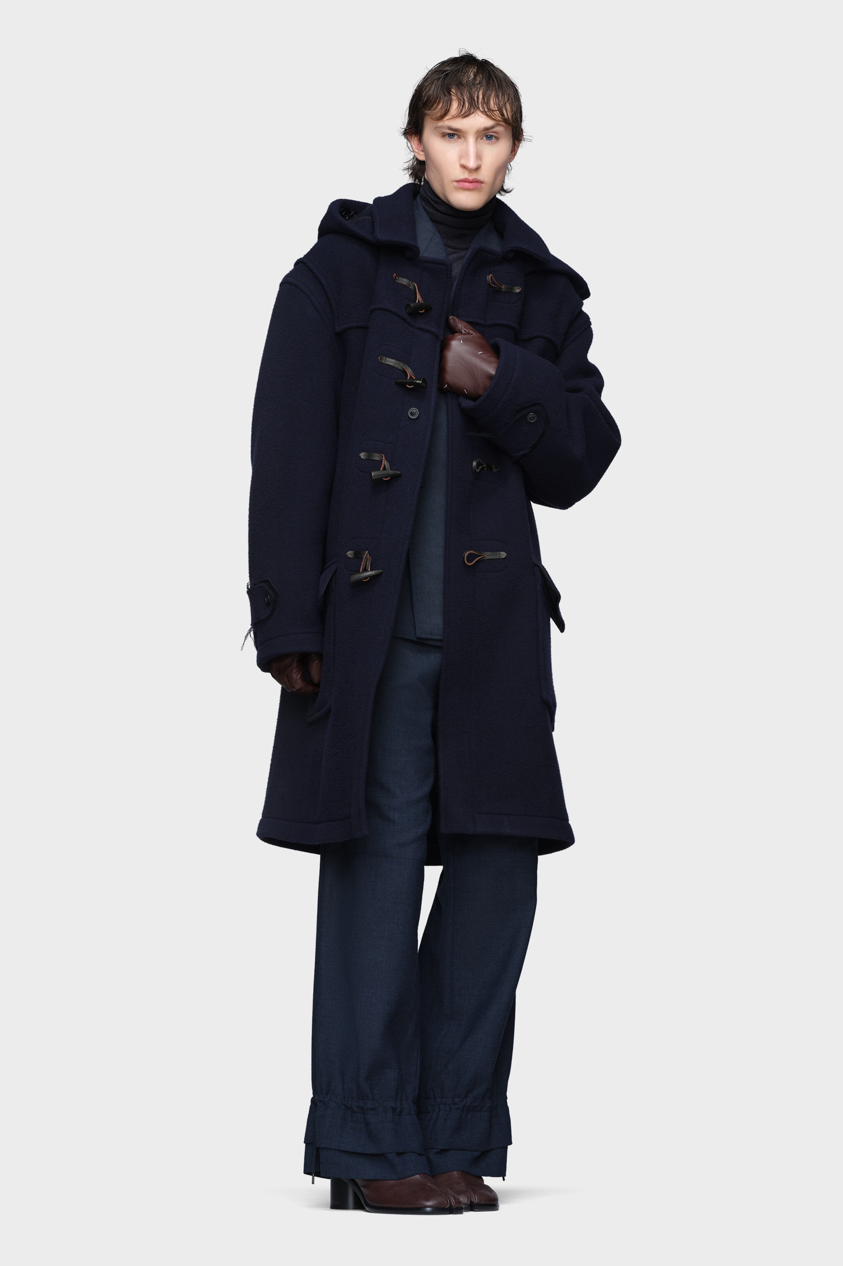 Men's Blue Wool Reversible Wool Coat | Maison Margiela