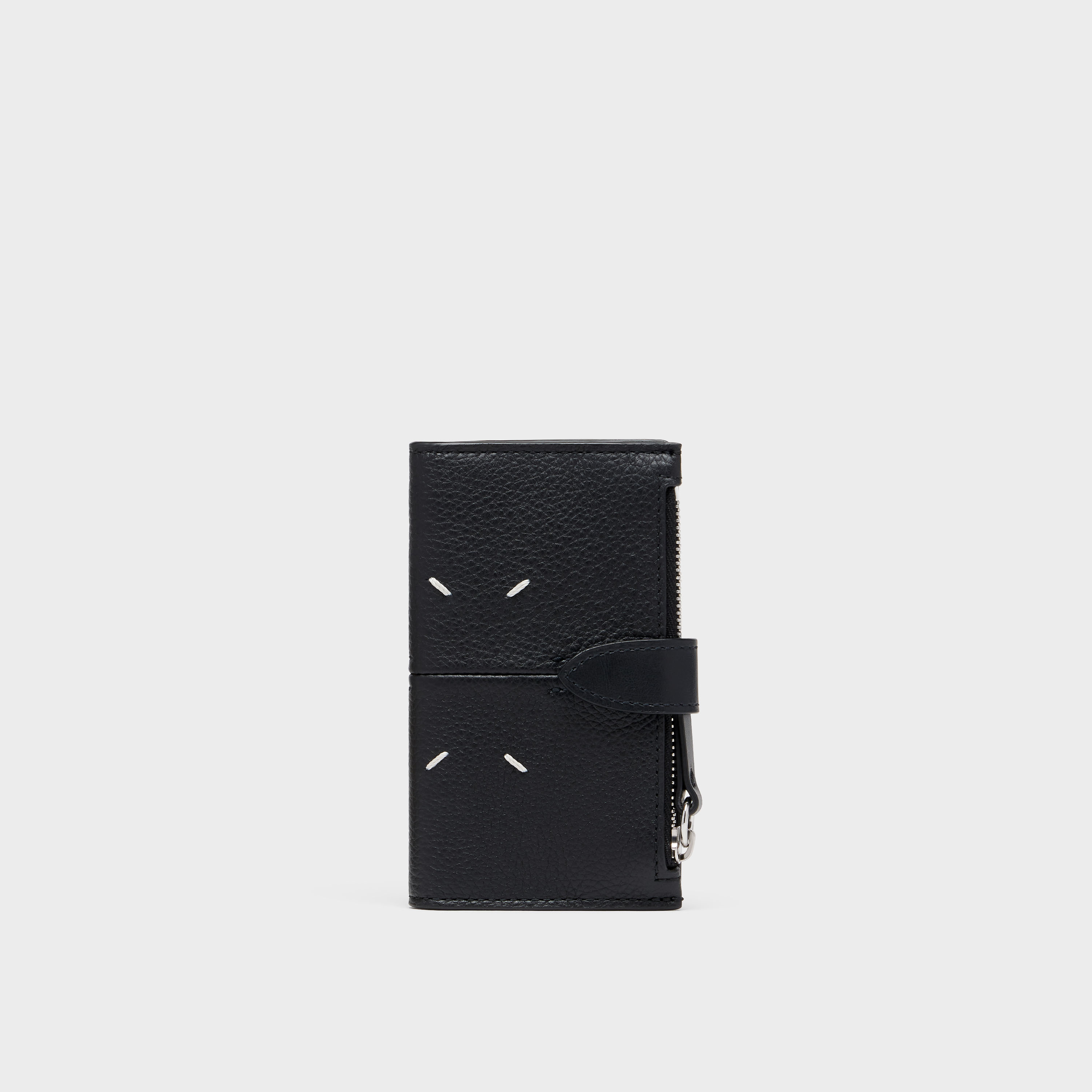 4ステッチ レザー ジップカードホルダー ブラック | Maison Margiela公式