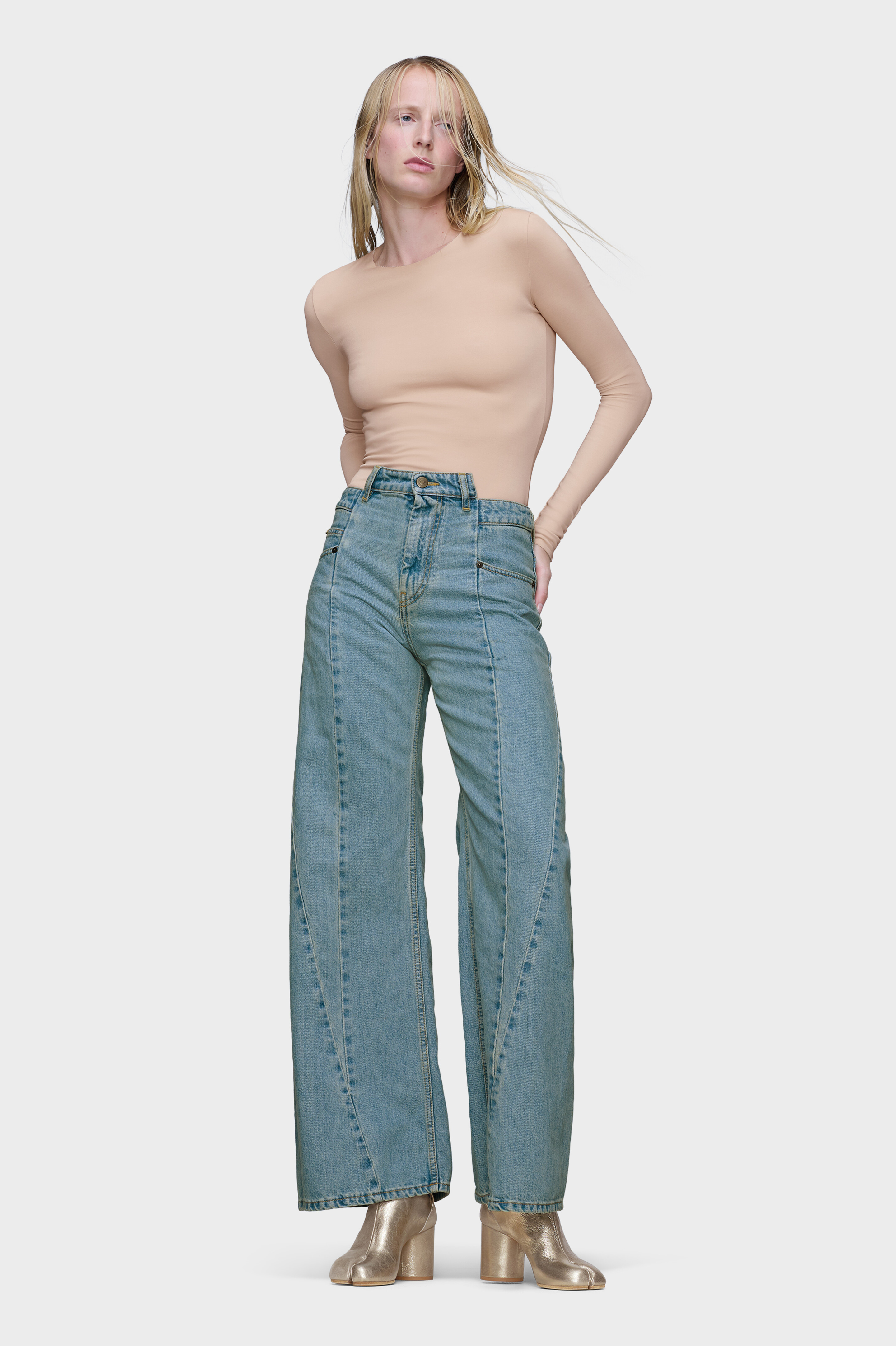 Blue Denim Regular-waisted Wide-leg Jeans | Maison Margiela