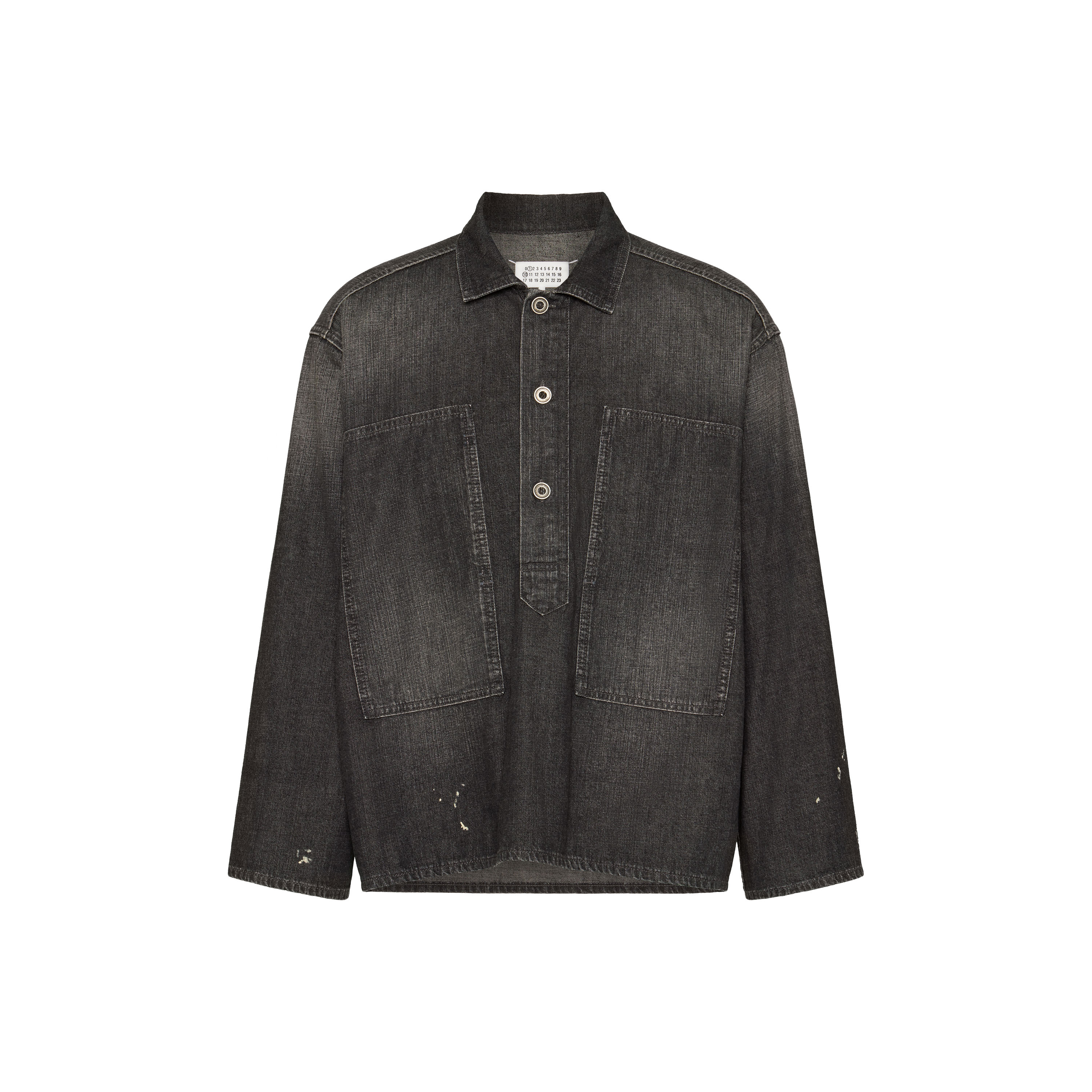 Distressed denim shirt