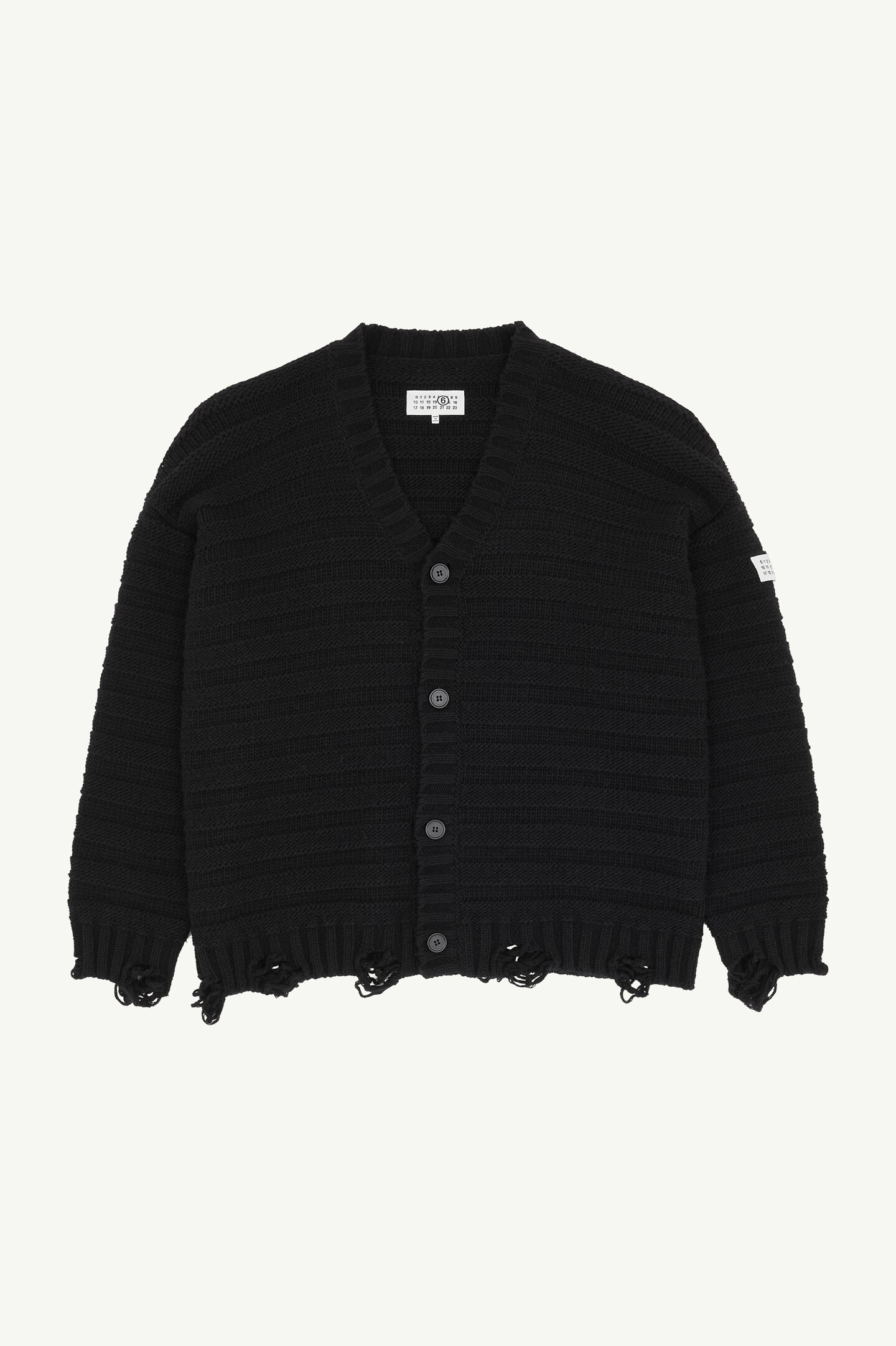 Black Knitted V-neck Wool Cardigan | Maison Margiela