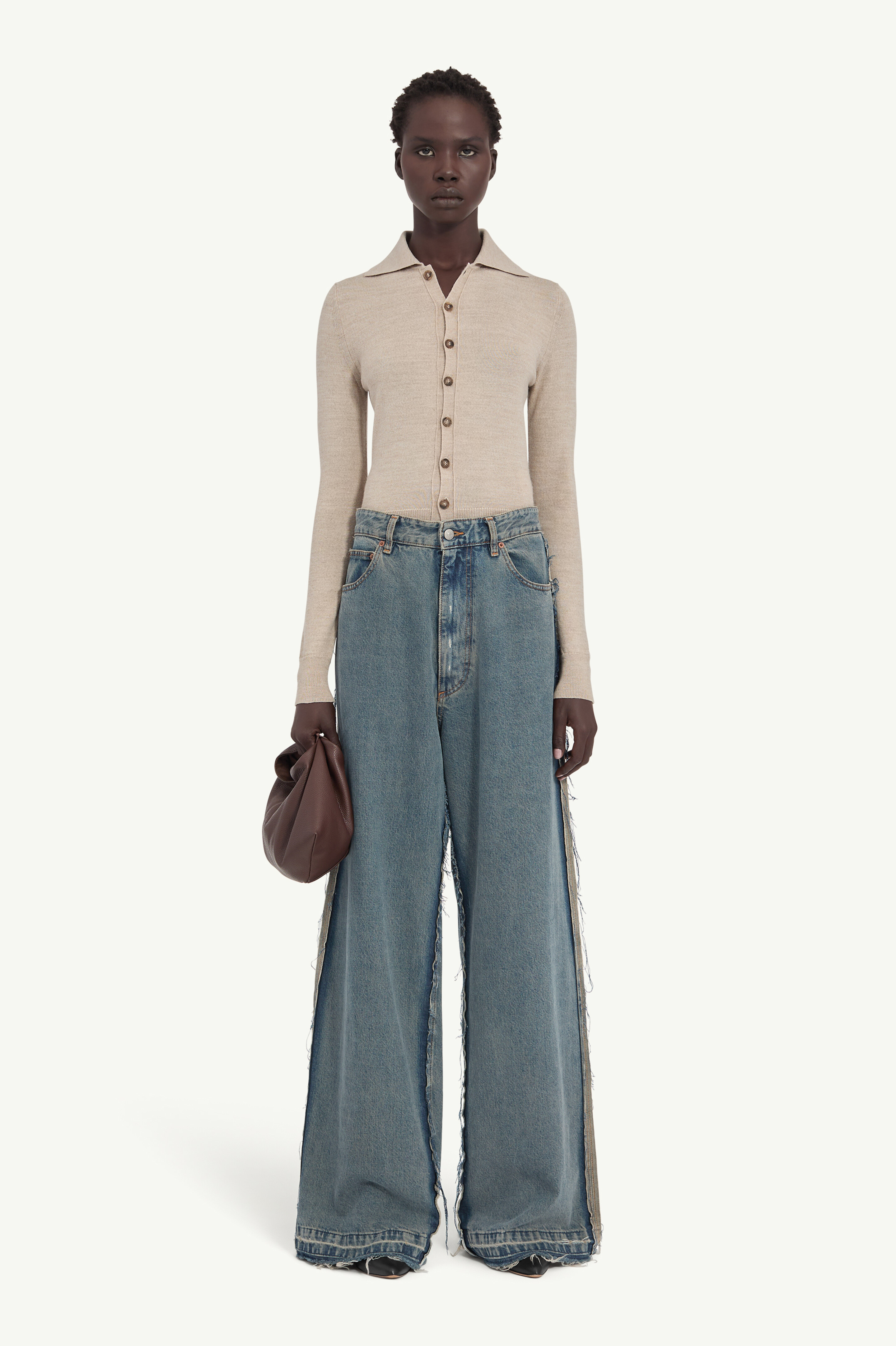 Gray Wide-leg jeans | MM6 Official