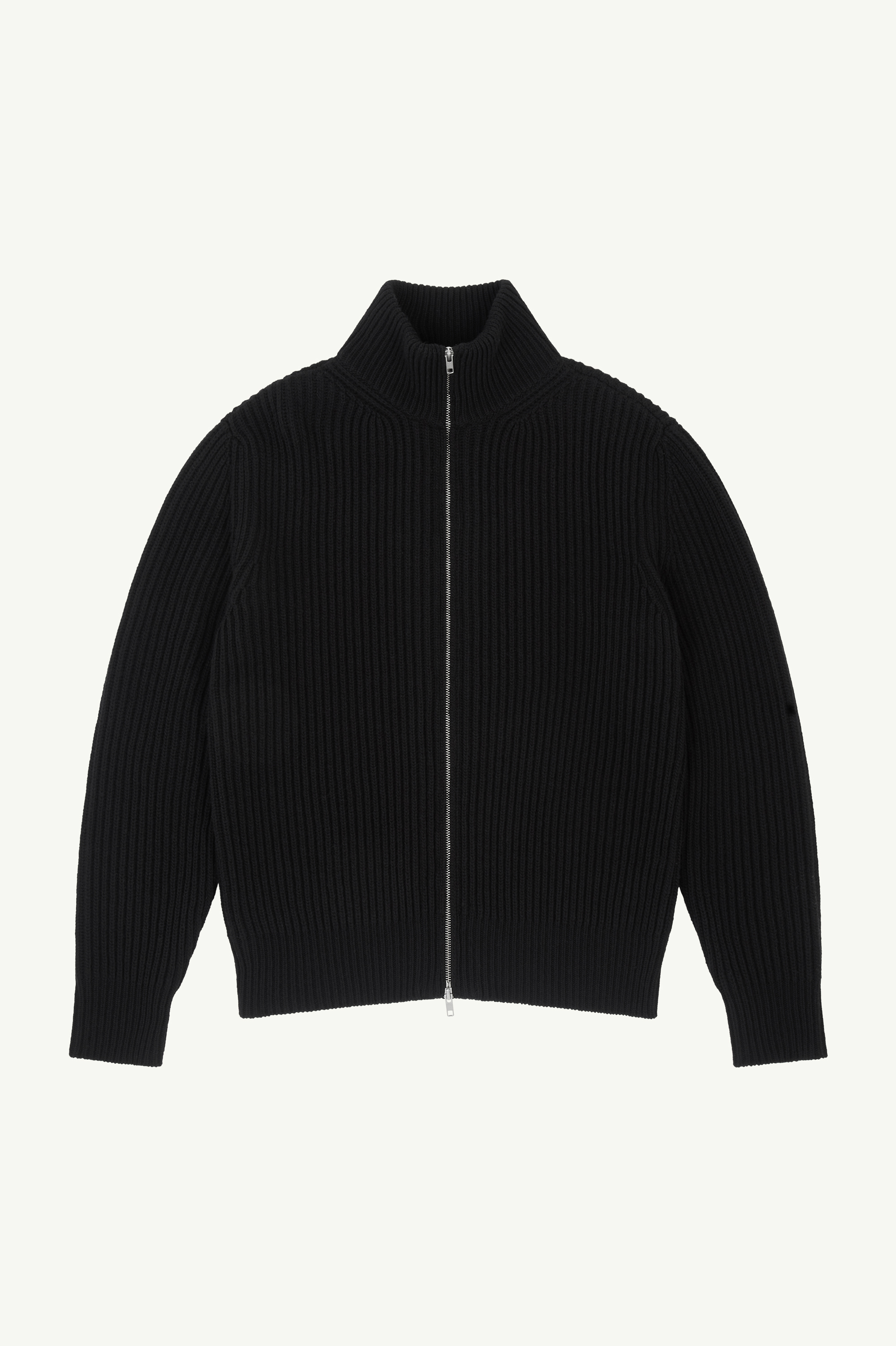 マルジェラ MM6 ニット 黒 L Black Ribbed knit jacket | MM6 Official