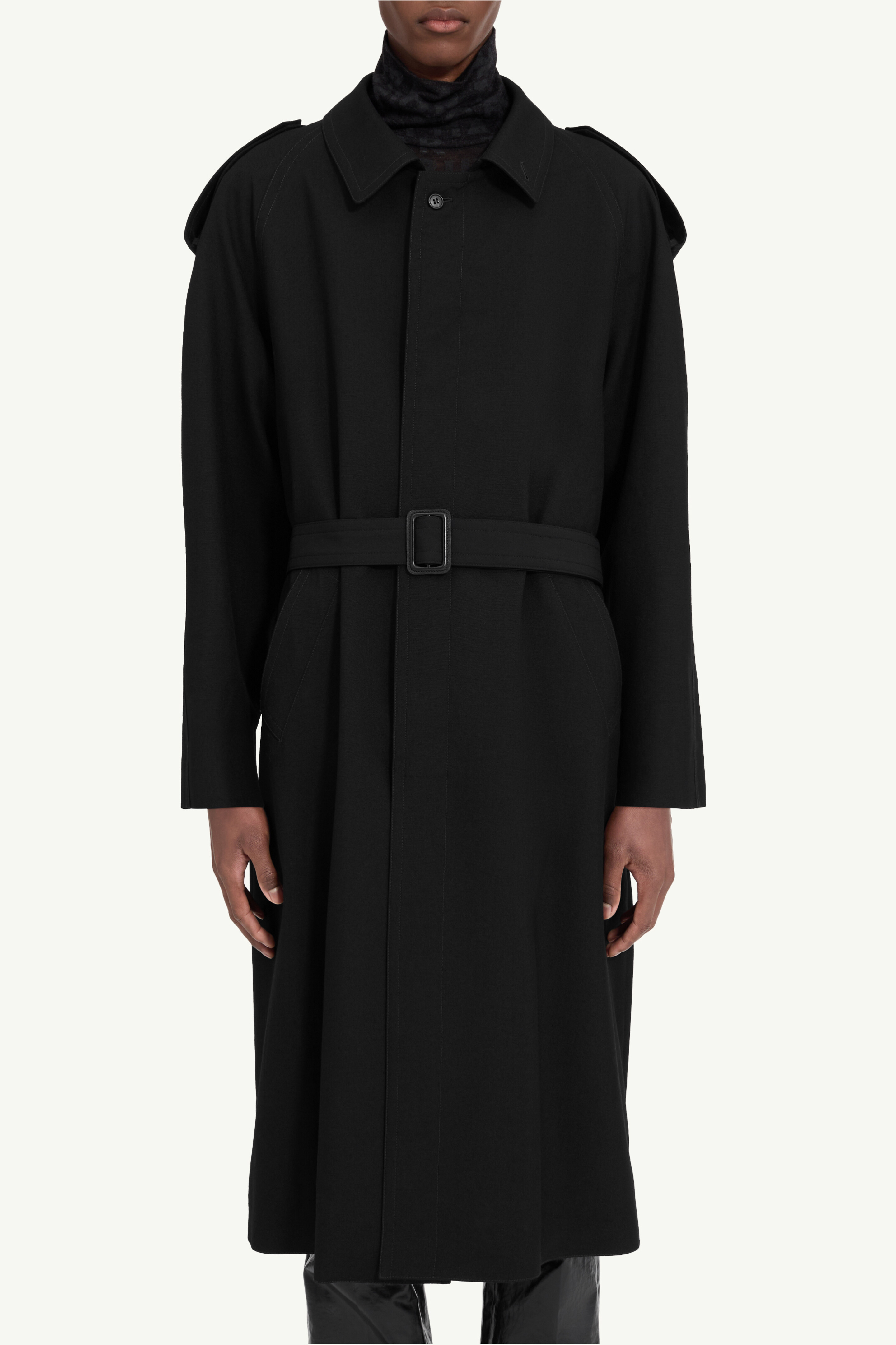 MM 6 ブラック　ウール　コート エムエムシックス メゾンマルジェラ MM6 Maison Margiela 22AW テクノ