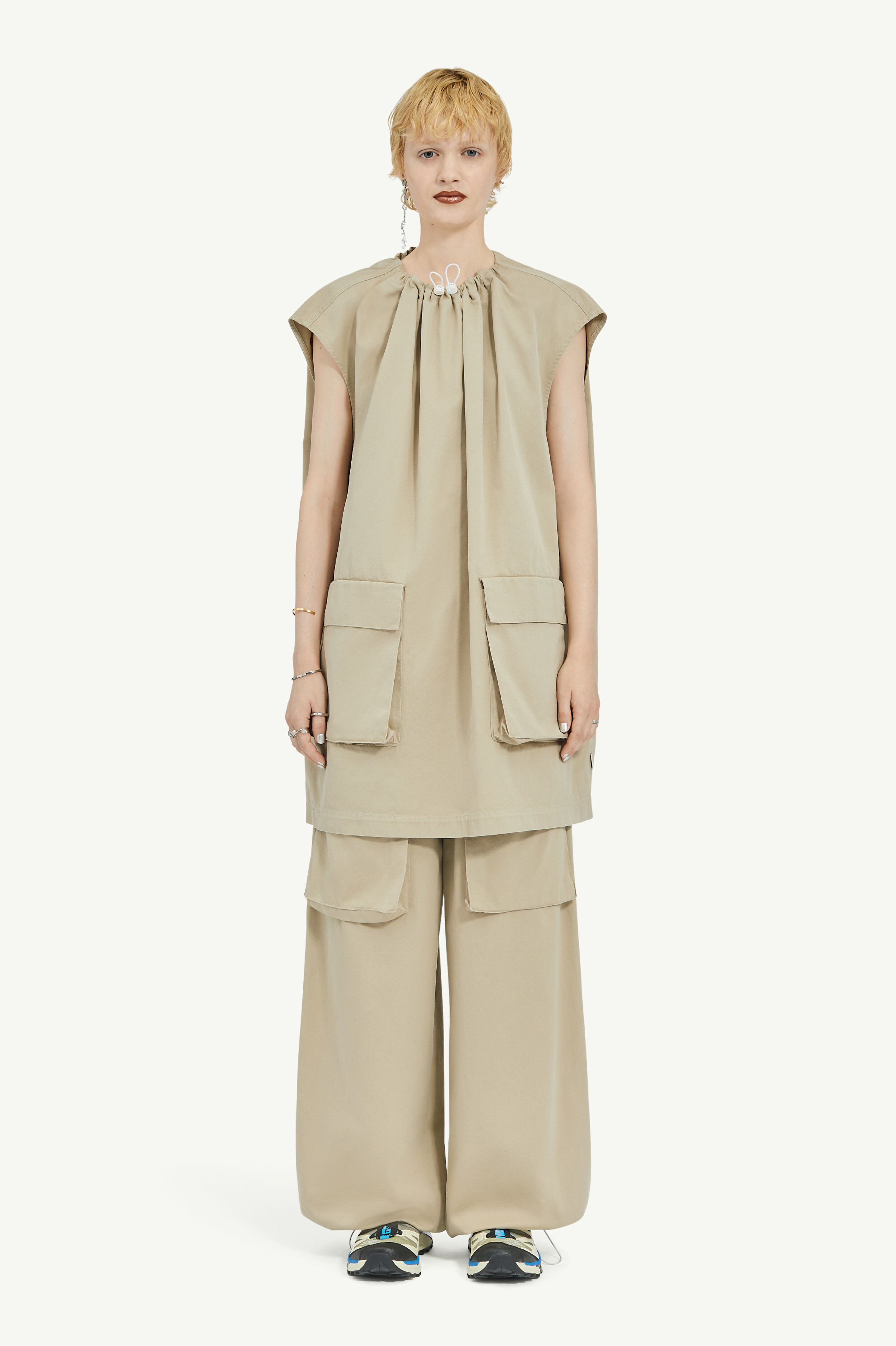 Cotton Gabardine Mini Dress