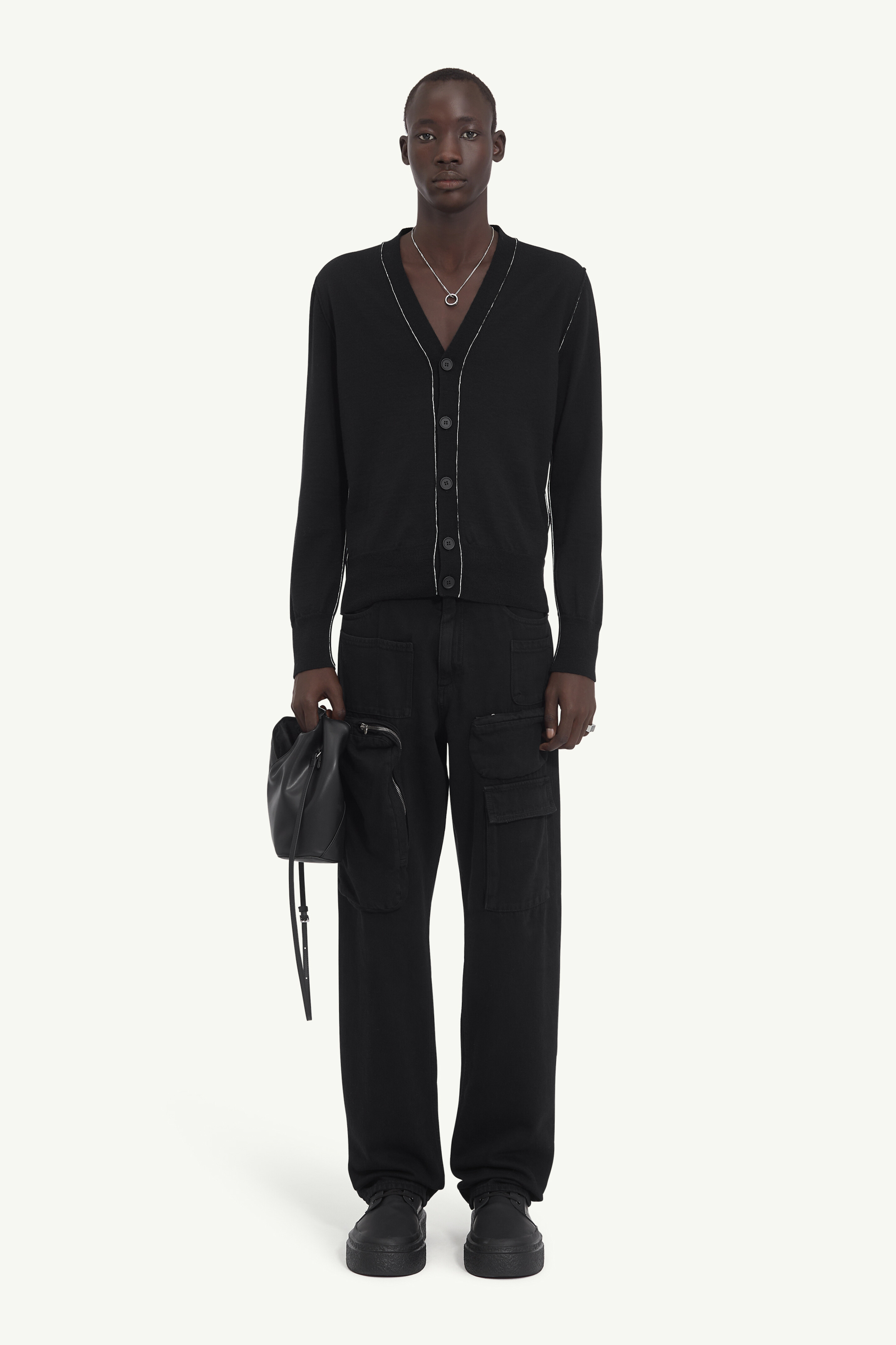 Black Virgin-wool Ribbed Cardigan | Maison Margiela