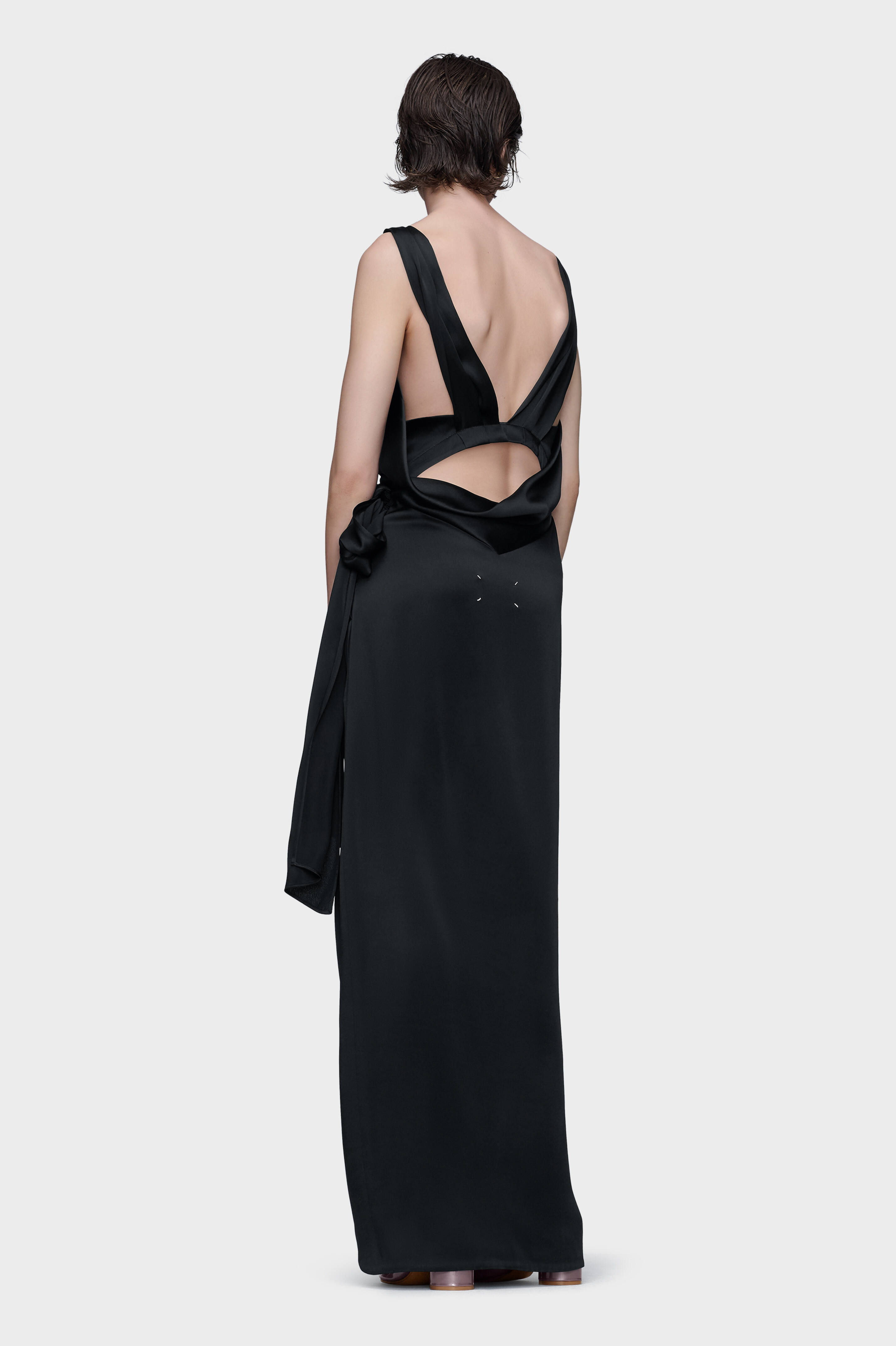 Black Silk satin maxi dress | Maison Margiela Official