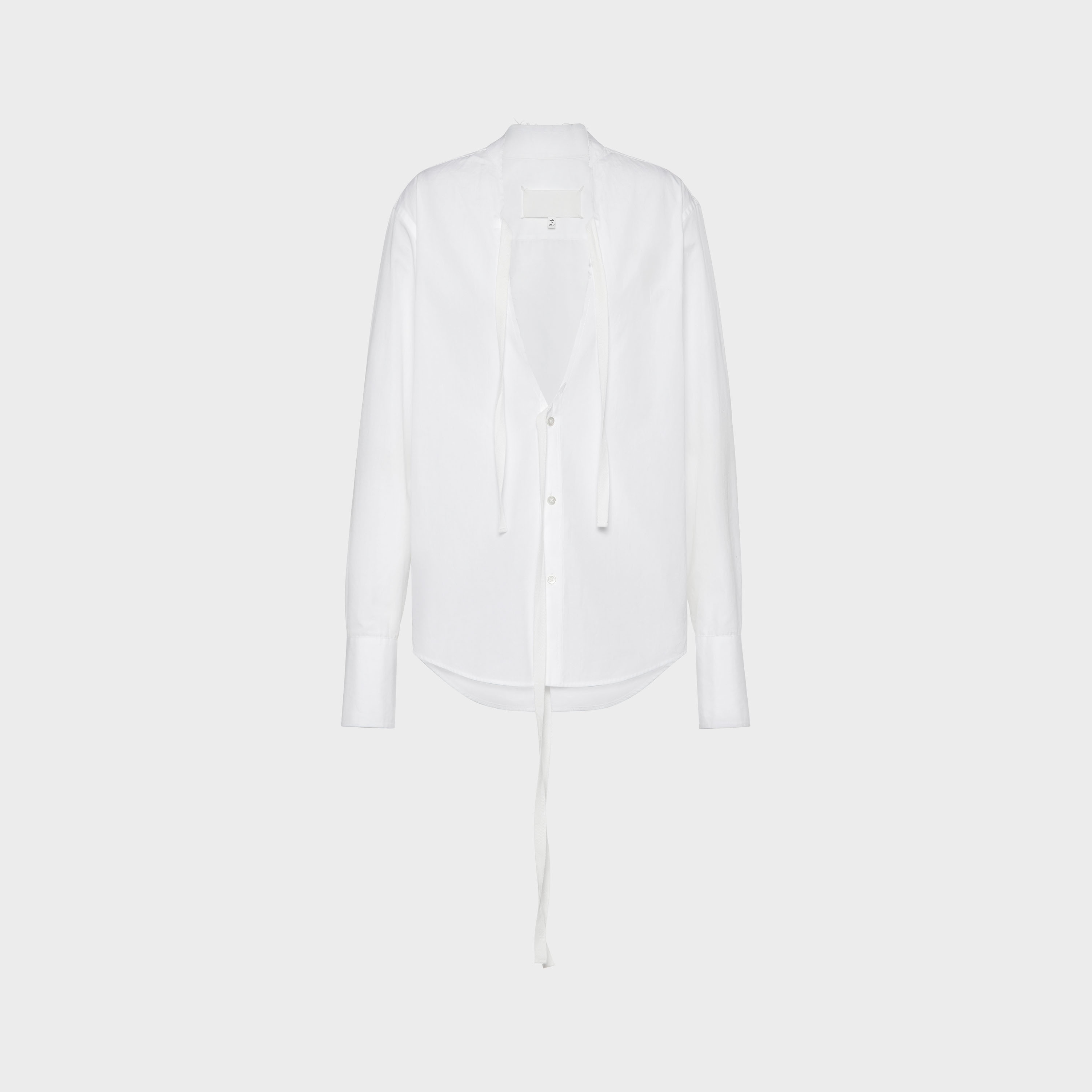 White V-Neck Cotton Shirt | Maison Margiela Official