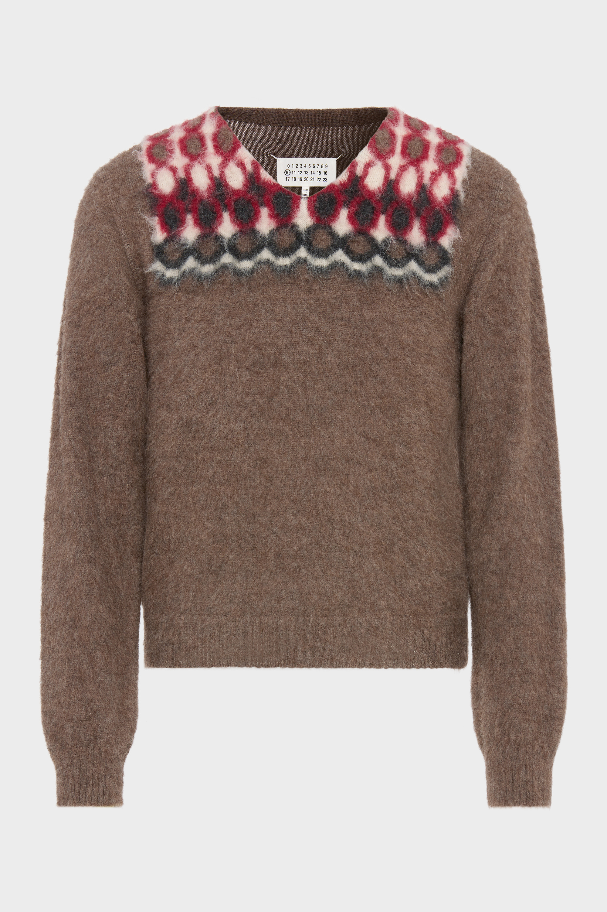 Brown Alpaca Wool V-Neck Sweater | Maison Margiela Official