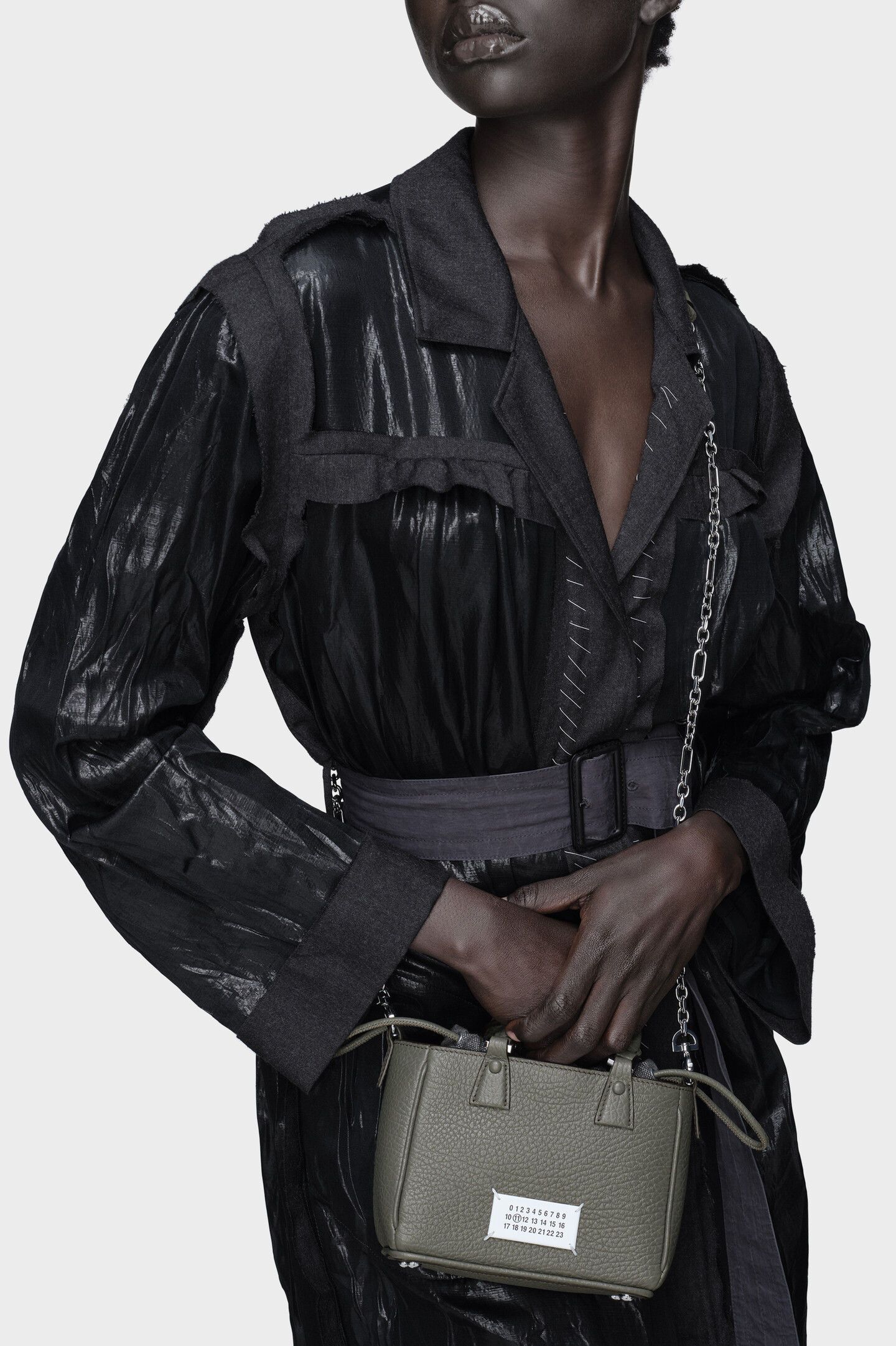 Gray Leather 5AC Crossbody Bag Tote Horizontal Gray Leather 5AC Crossbody Bag Tote Horizontal