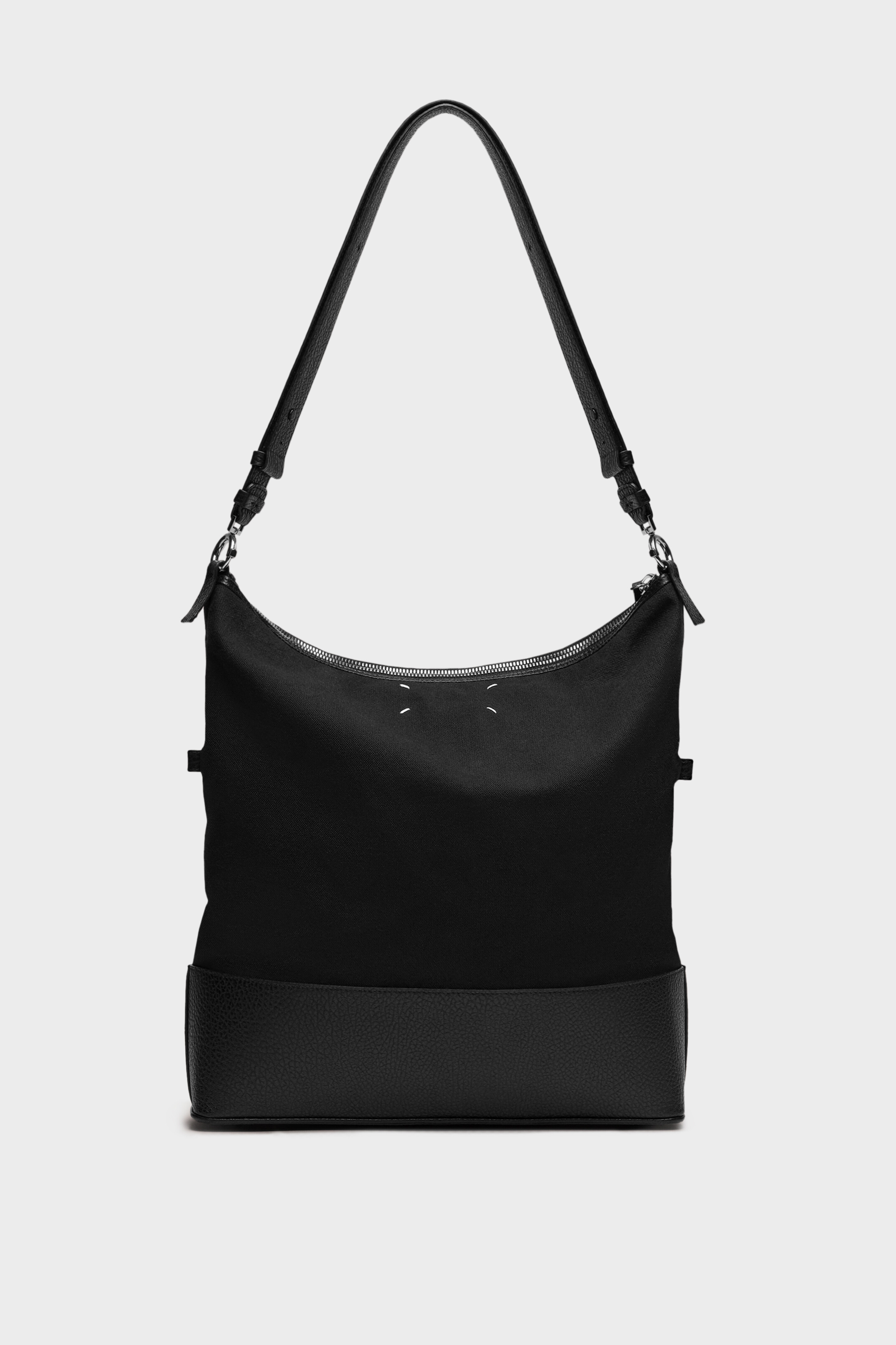 Black Leather Medium 5AC Hobo Bag | Maison Margiela