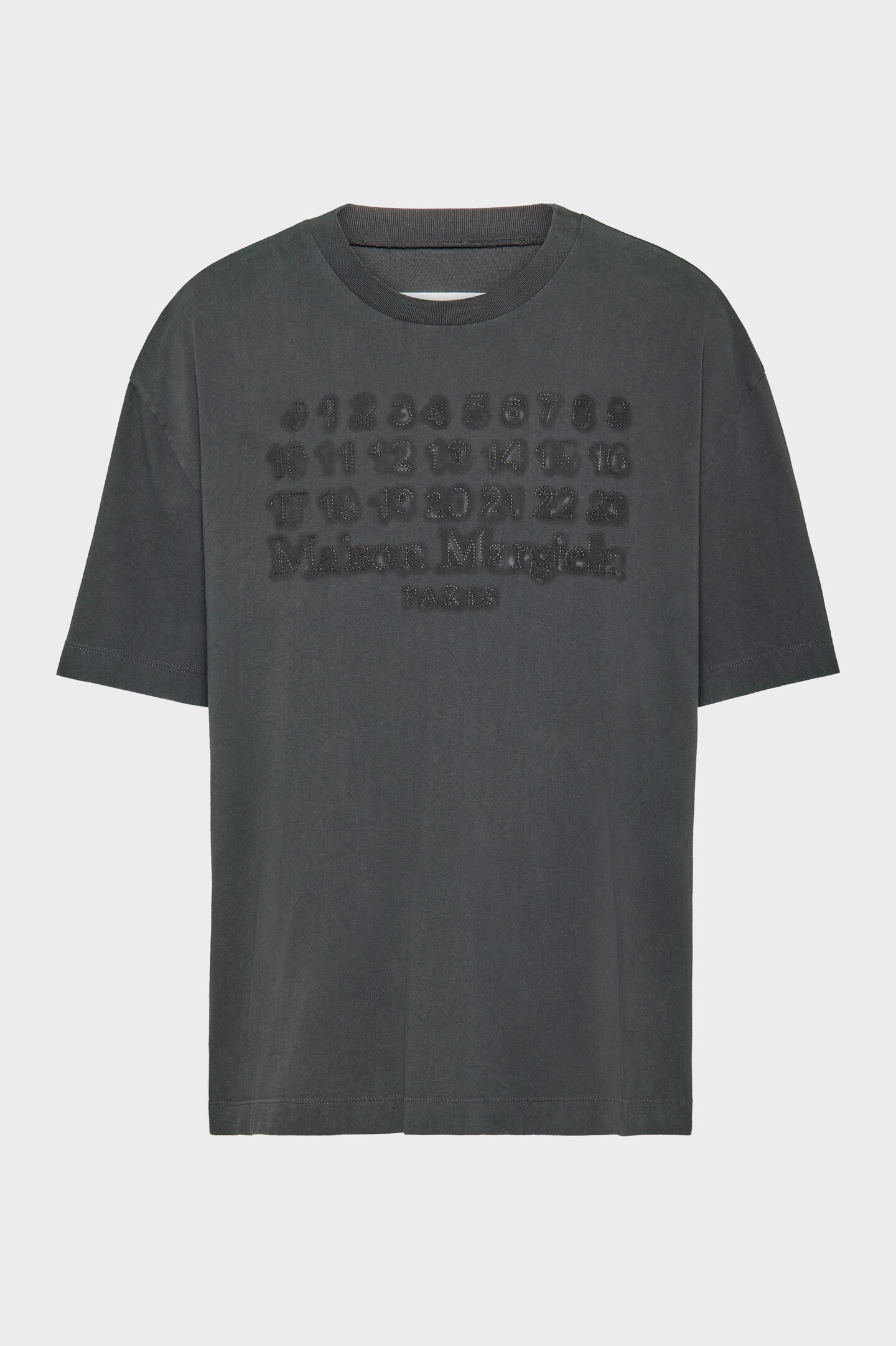 【新品】MAISON MARGIELA エンブロイダー ロゴ Tシャツ 黒色 S エンブロイダーロゴ Tシャツ