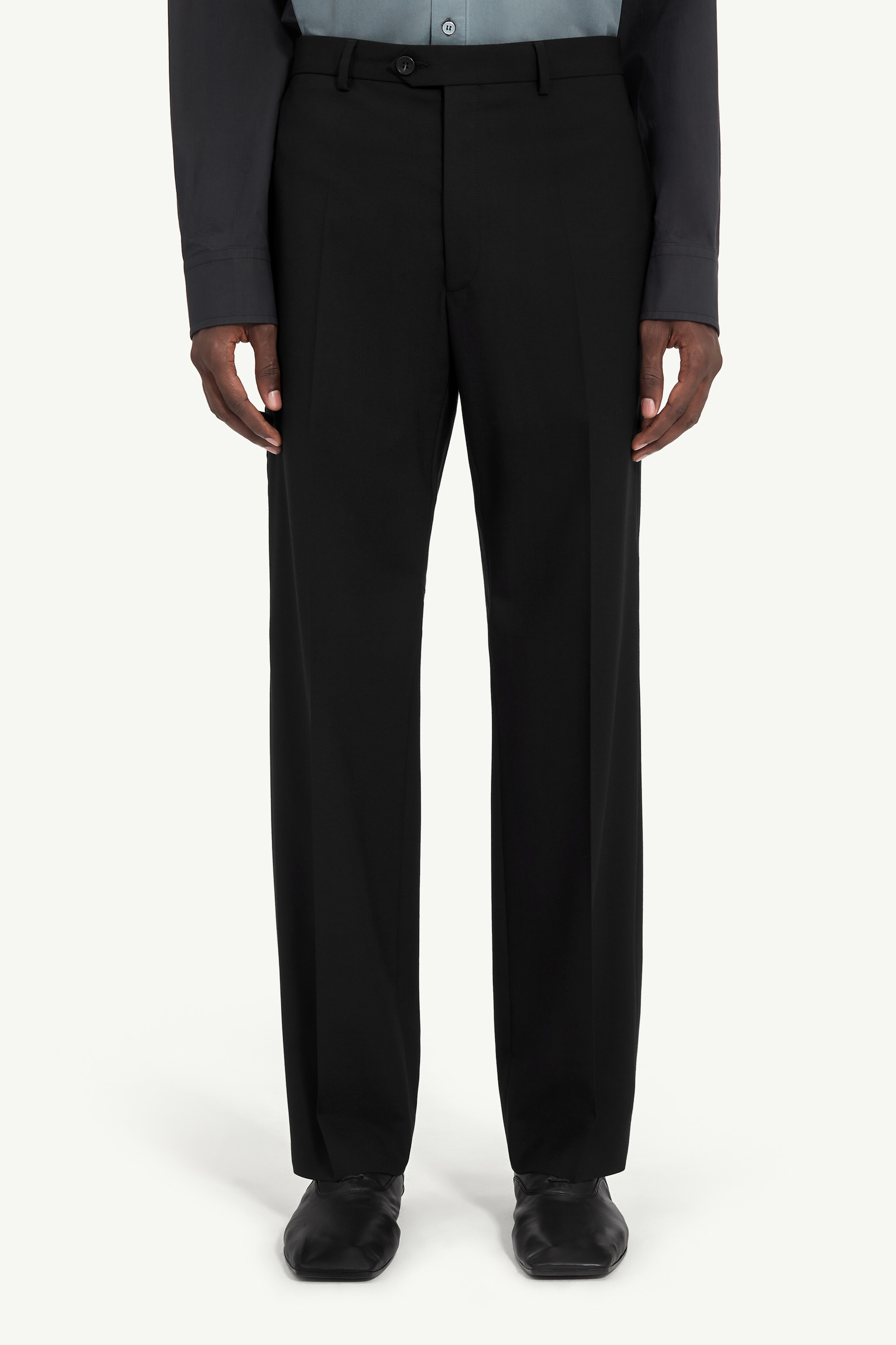 Tailored wool-blend trousers