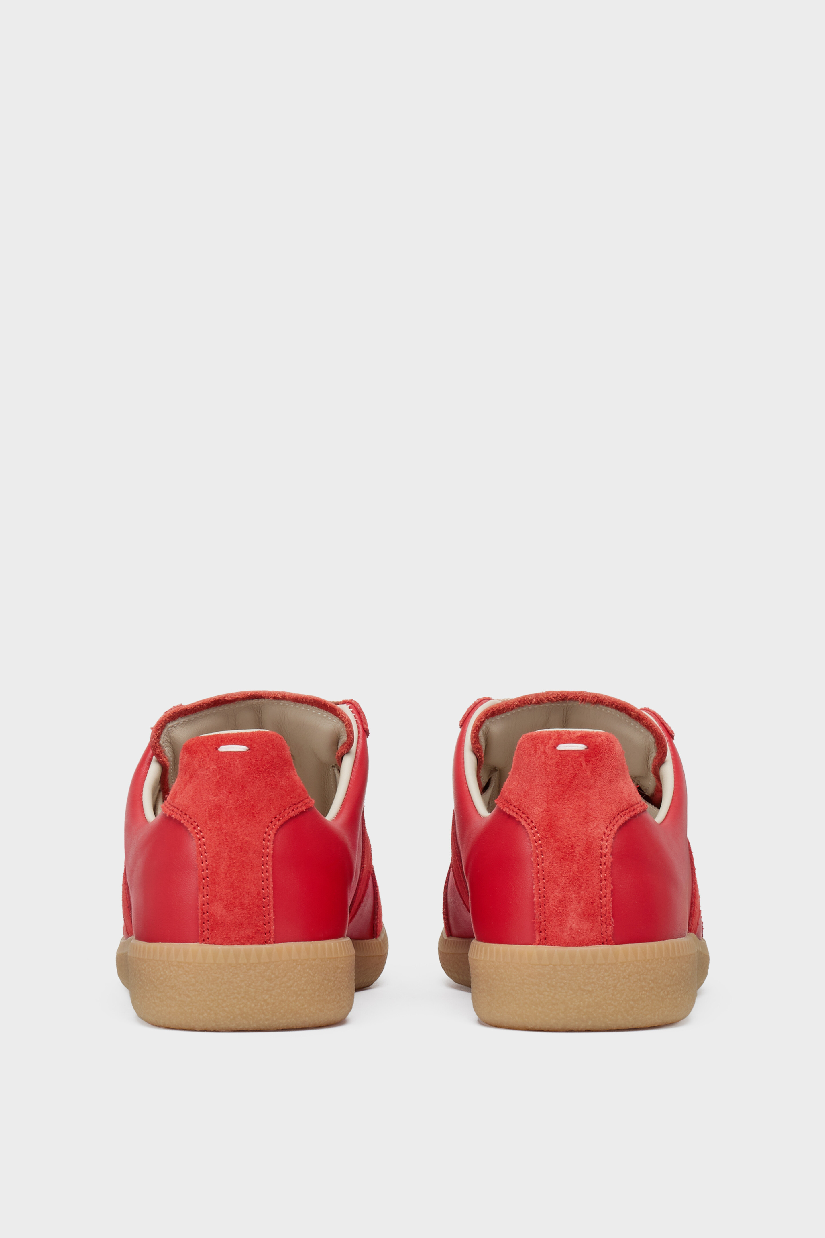 Women's Red Leather Replica Sneakers | Maison Margiela