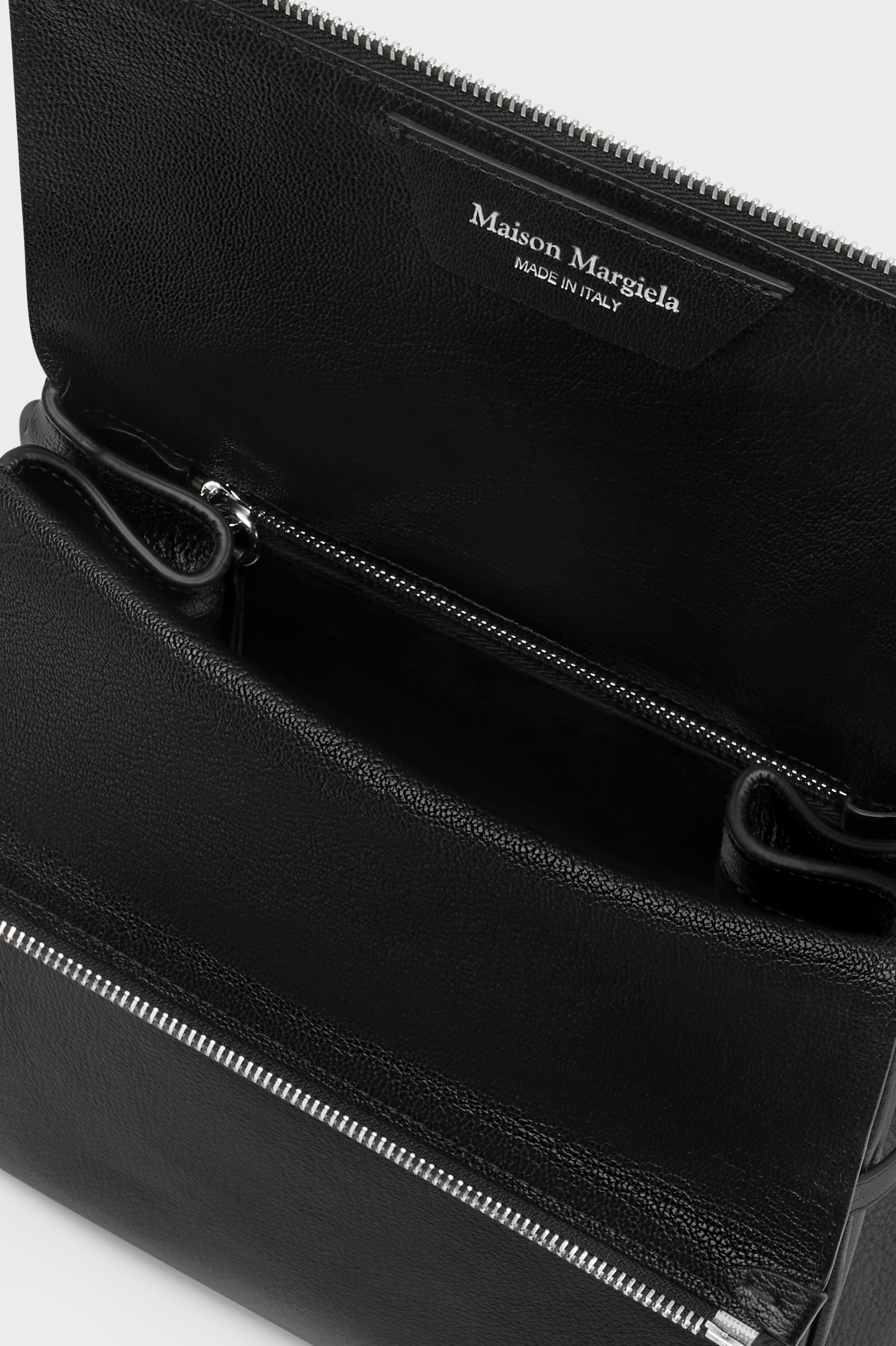 Black Goat Leather 5AC Top Handle Backpack | Maison Margiela