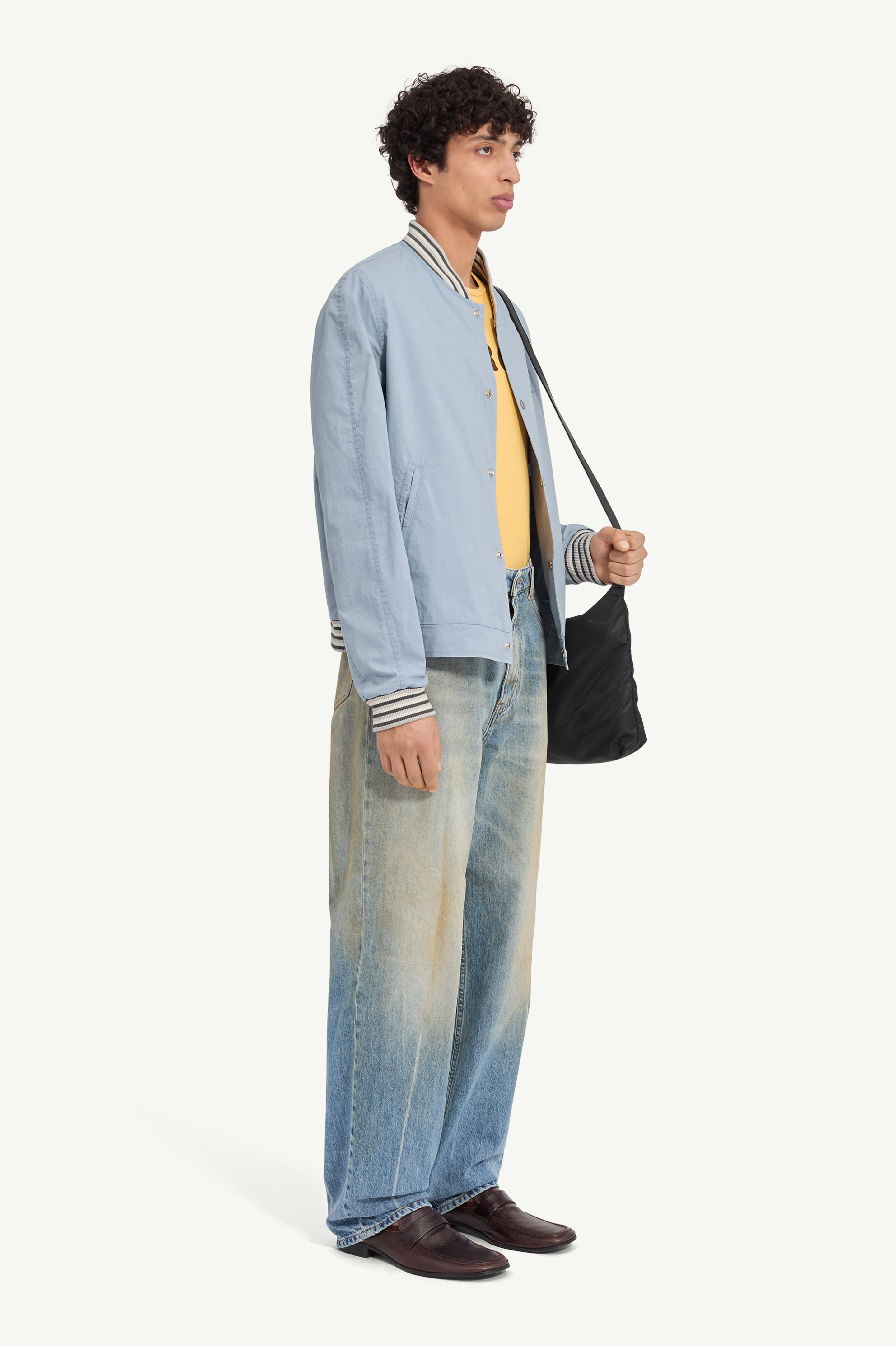 Blue Washed Cotton Varsity Jacket | MM6 Official