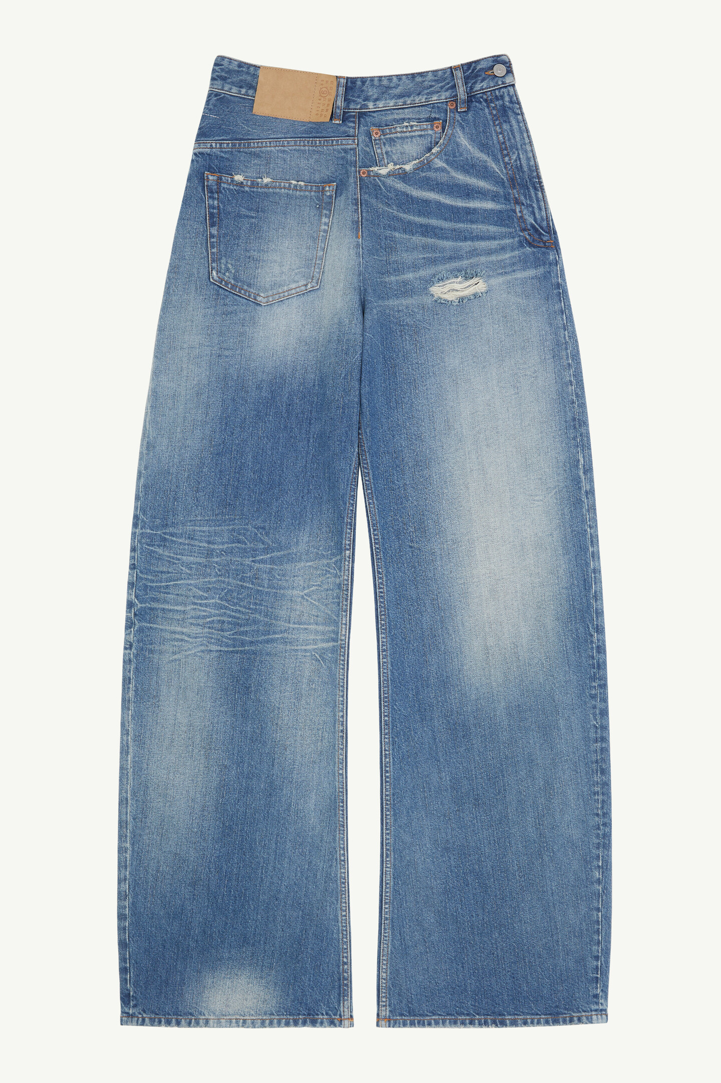 Blue Twist wide leg jeans | MM6 Official
