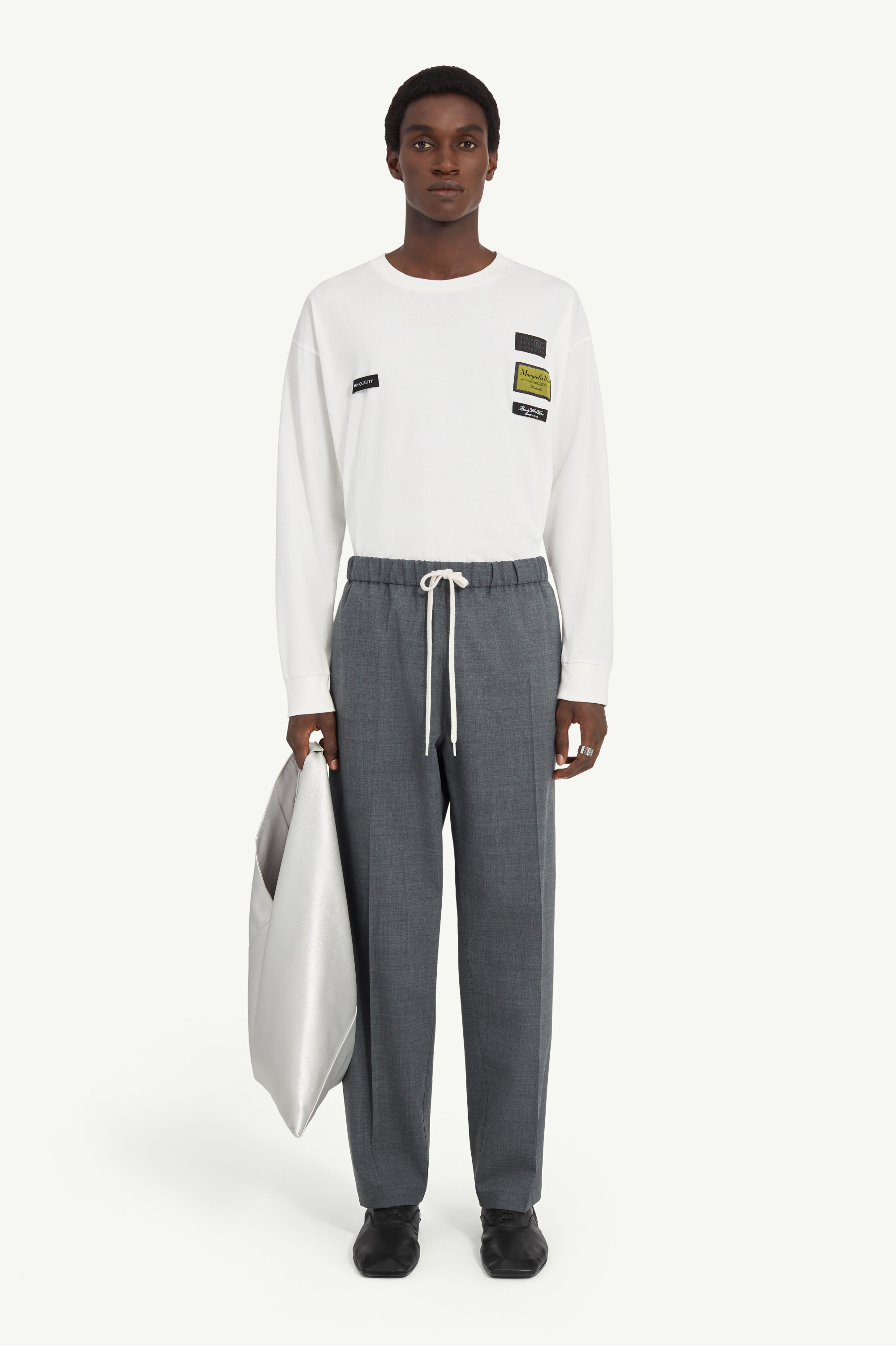 Tailored wool-blend trousers