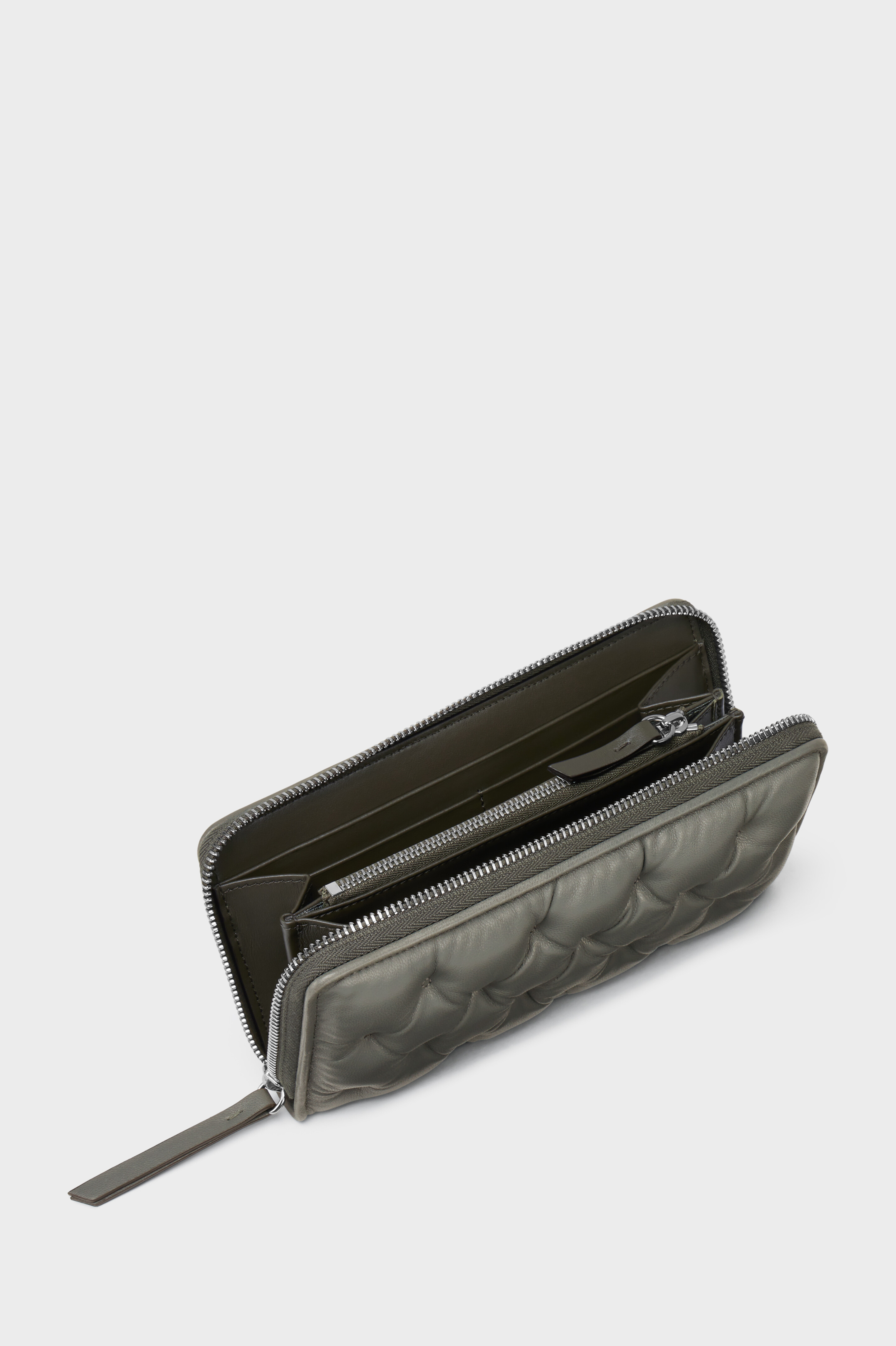 Gray Leather Glam Slam Embroidered Wallet | Maison Margiela