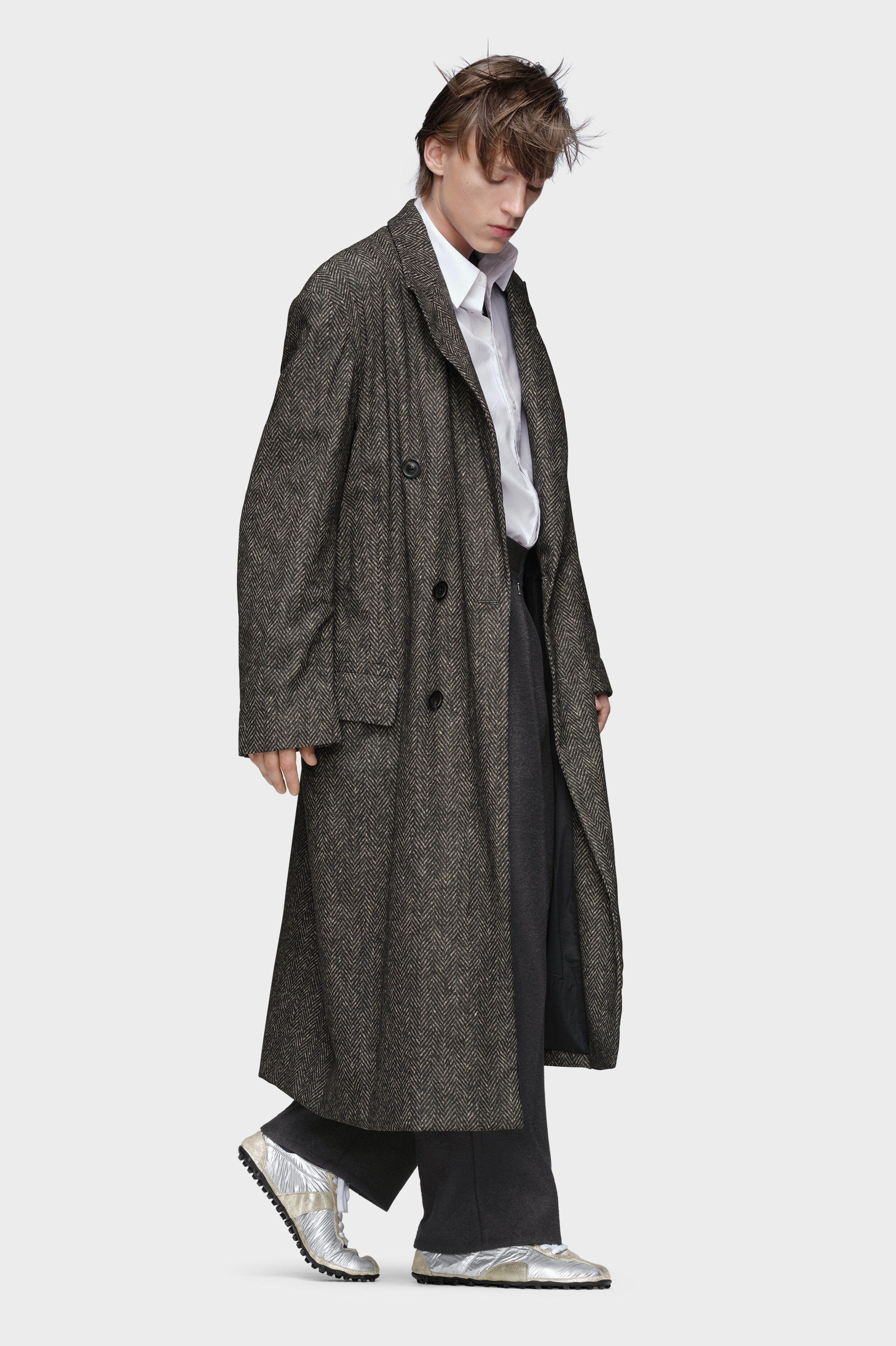 ジ*ゥ様 Maison Margiela ダブルブレスト チェスターコート ダブルブレスト ウールコート