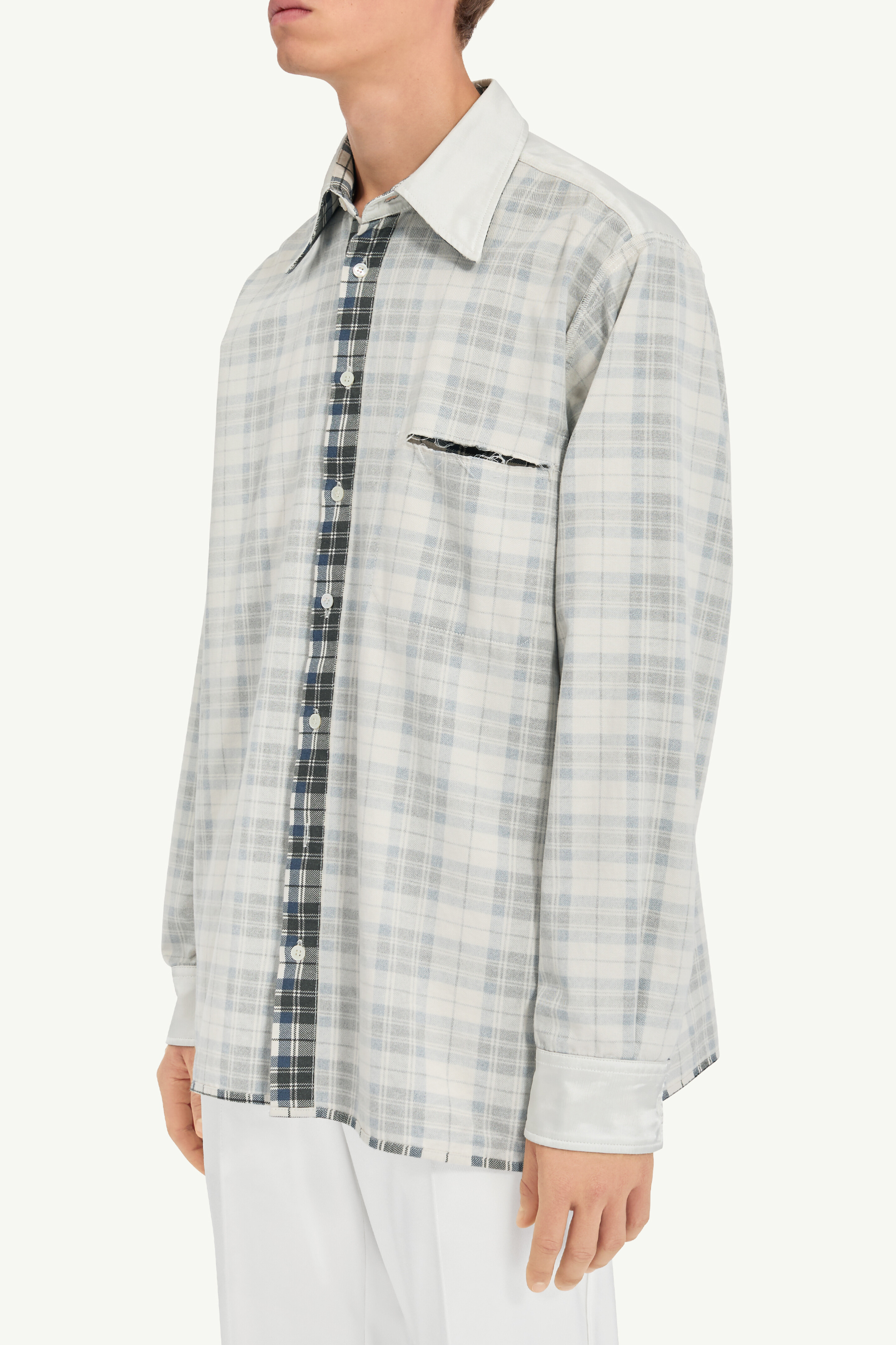 MM6 Maison Martin Margiela チェックロングシャツ　S MM6 Maison Margiela LONG-SLEEVED シャツ - Black | FWRD