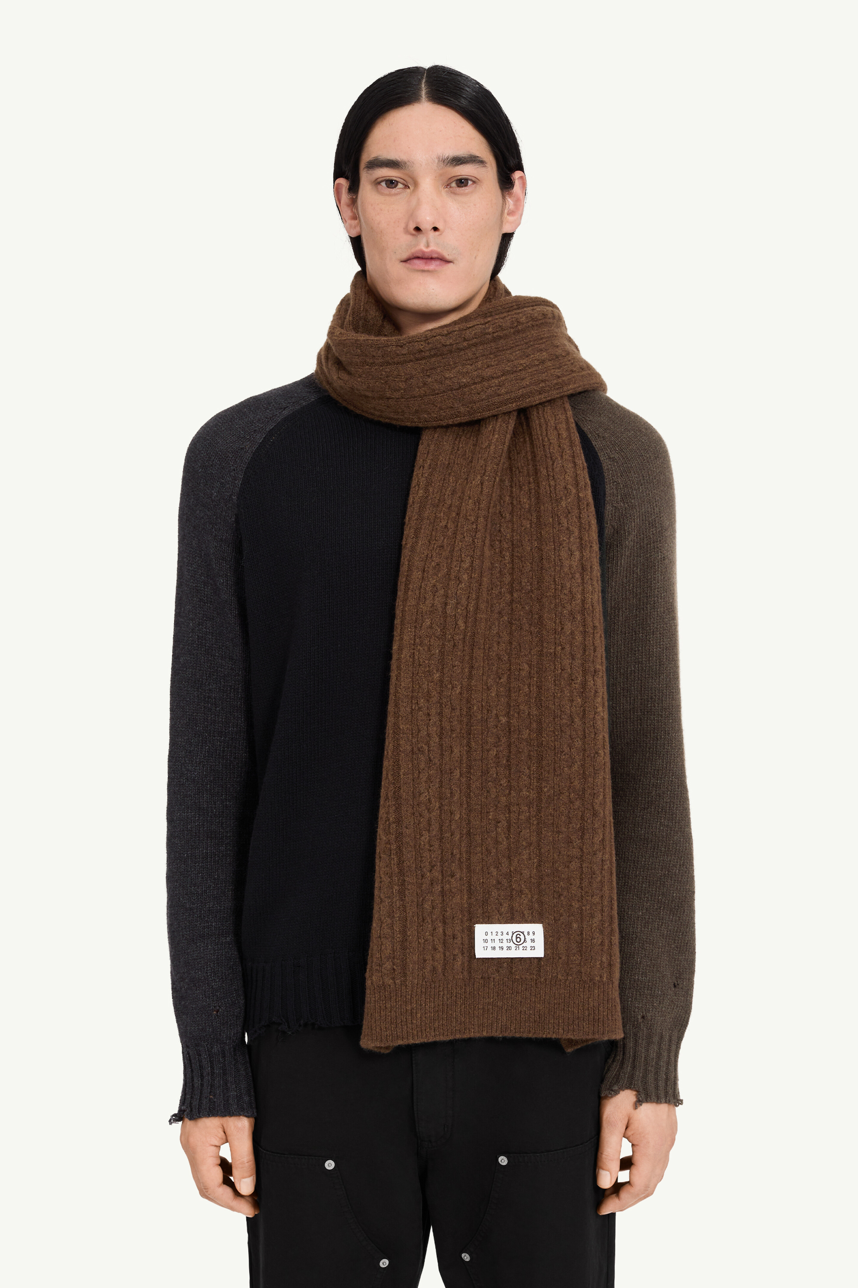スカーフ Mm6 By Maison Margiela Textured Ribbed Wool Scarf With Ribbed scarf