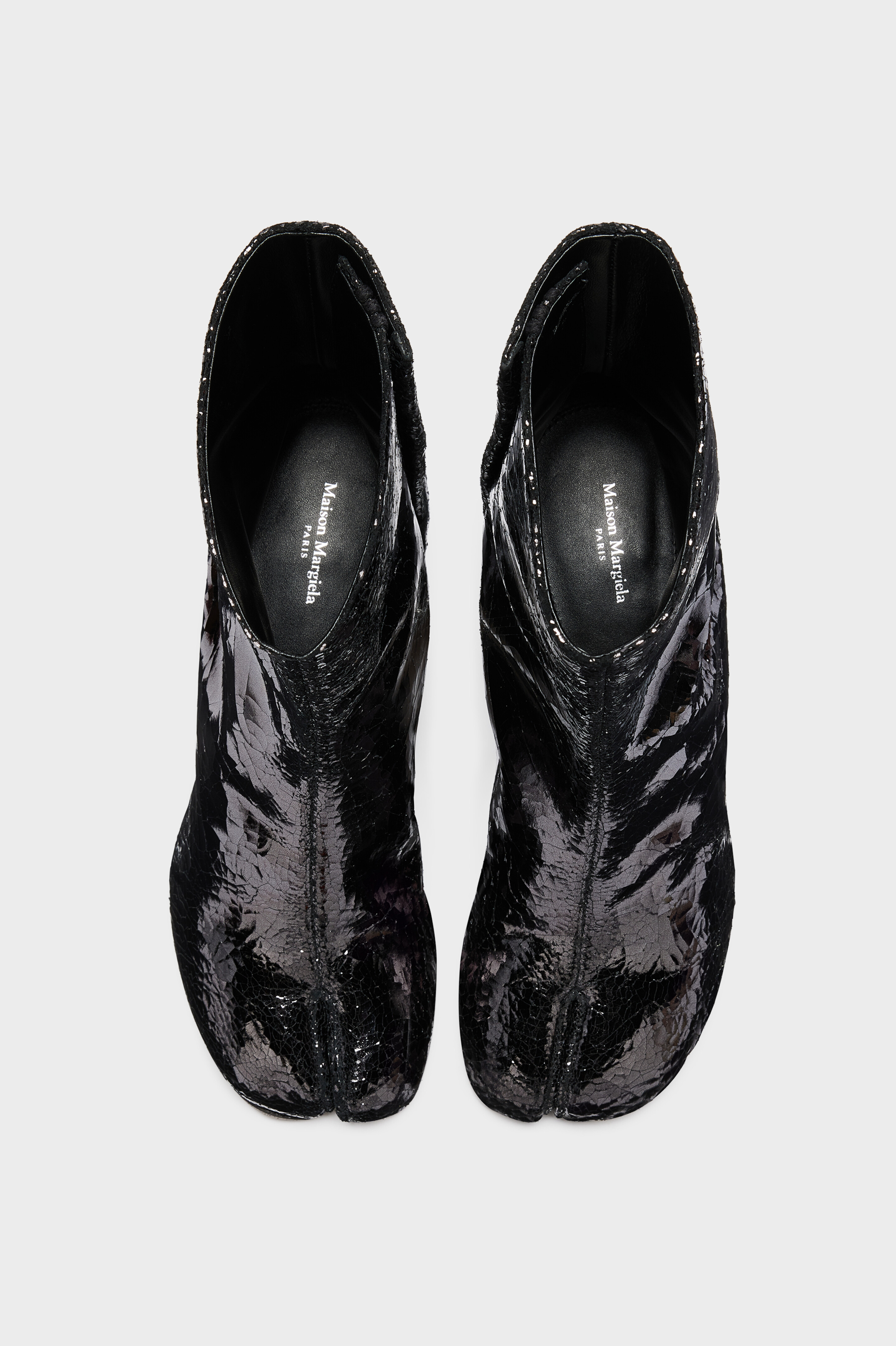 Tabi Mirror Boots Silver with Block Heel | Maison Margiela