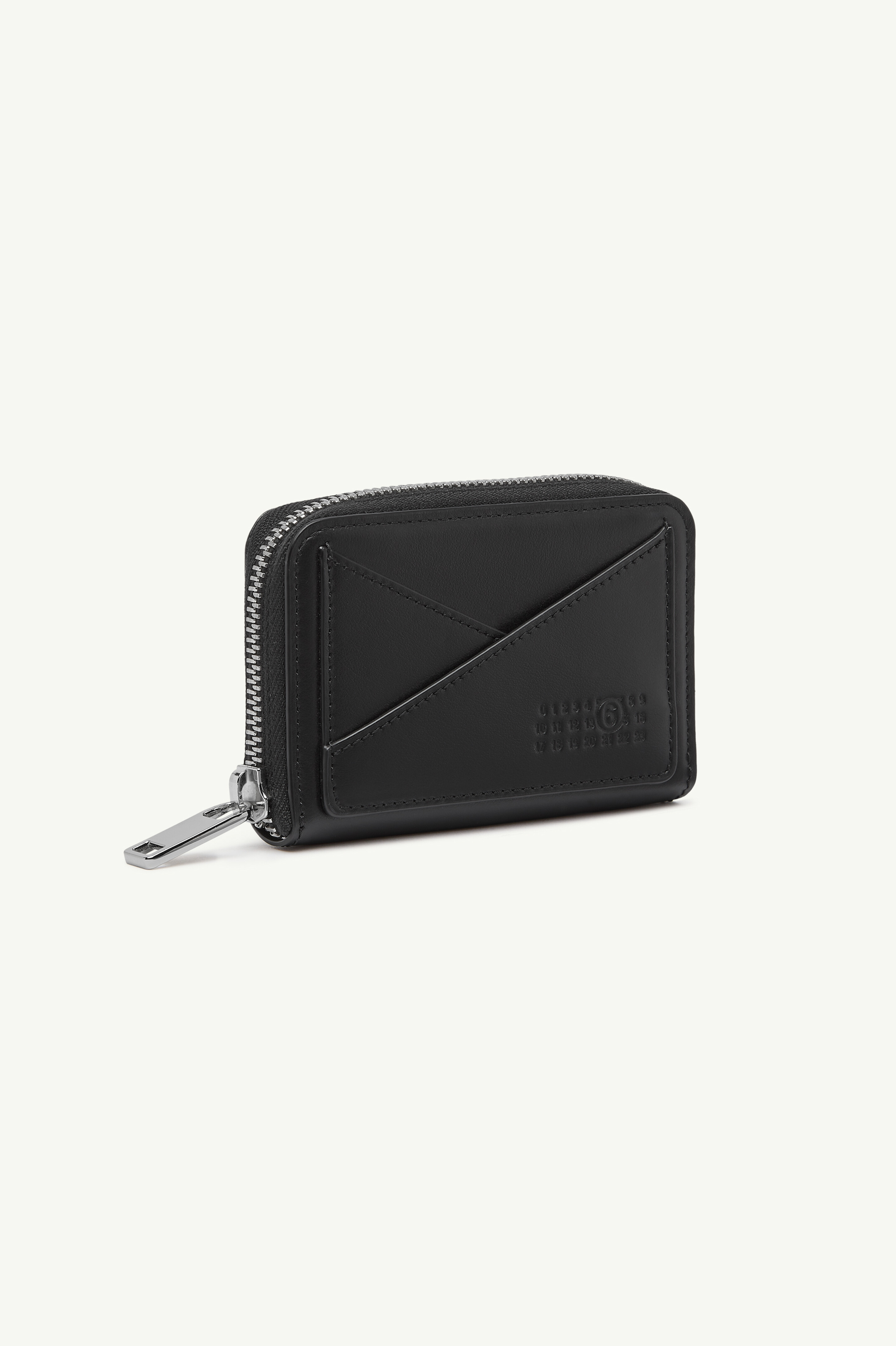 Black Japanese 6 Zip-Around wallet | MM6 Official