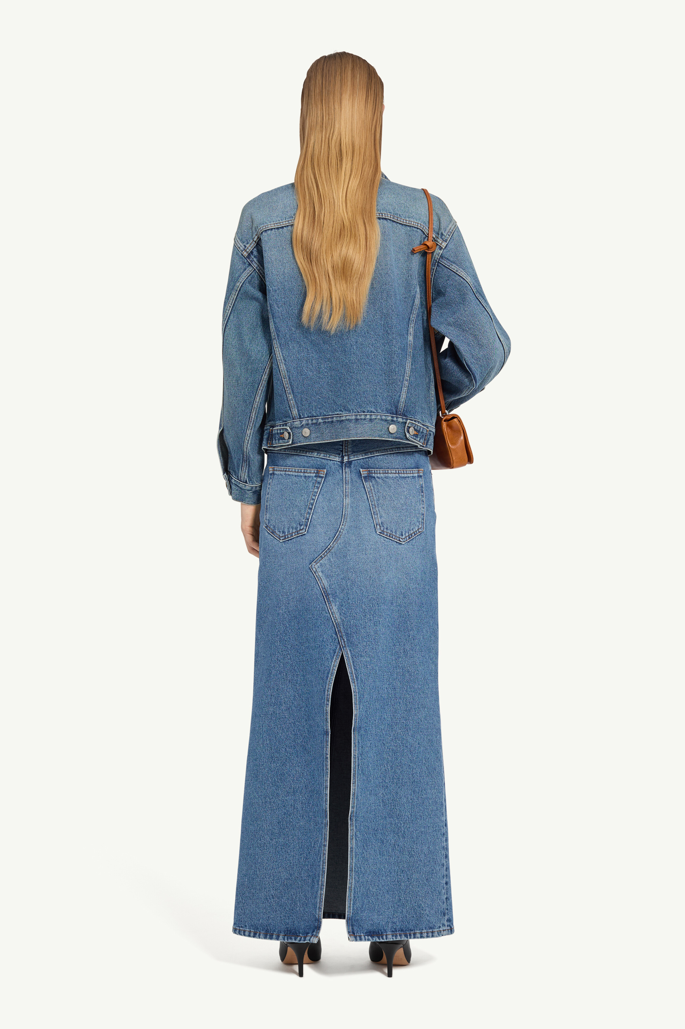 Women's Denim Jacket with Structured Shoulders | MM6