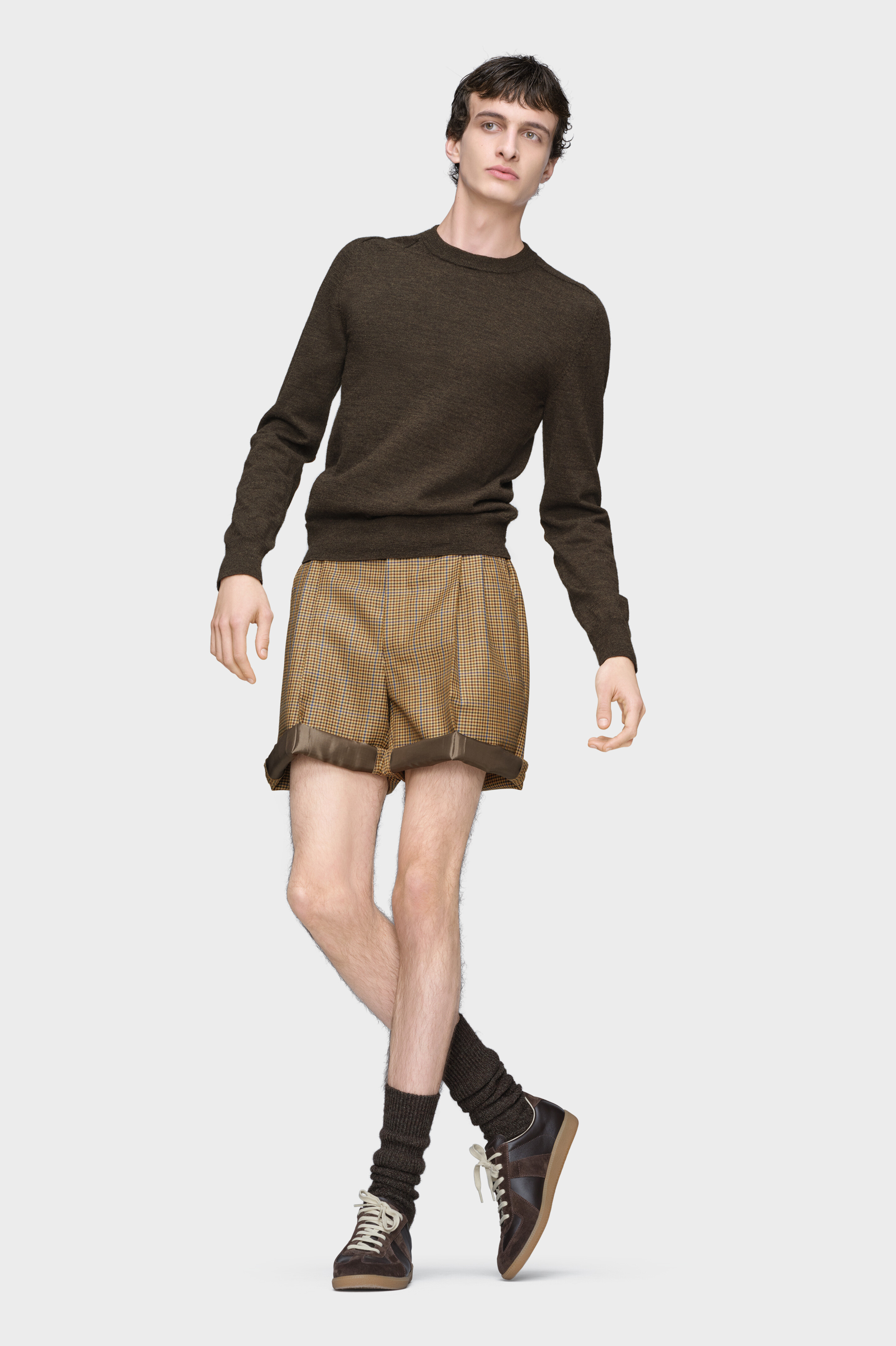 Men's Brown Wool Elbow Patch Wool Sweater | Maison Margiela