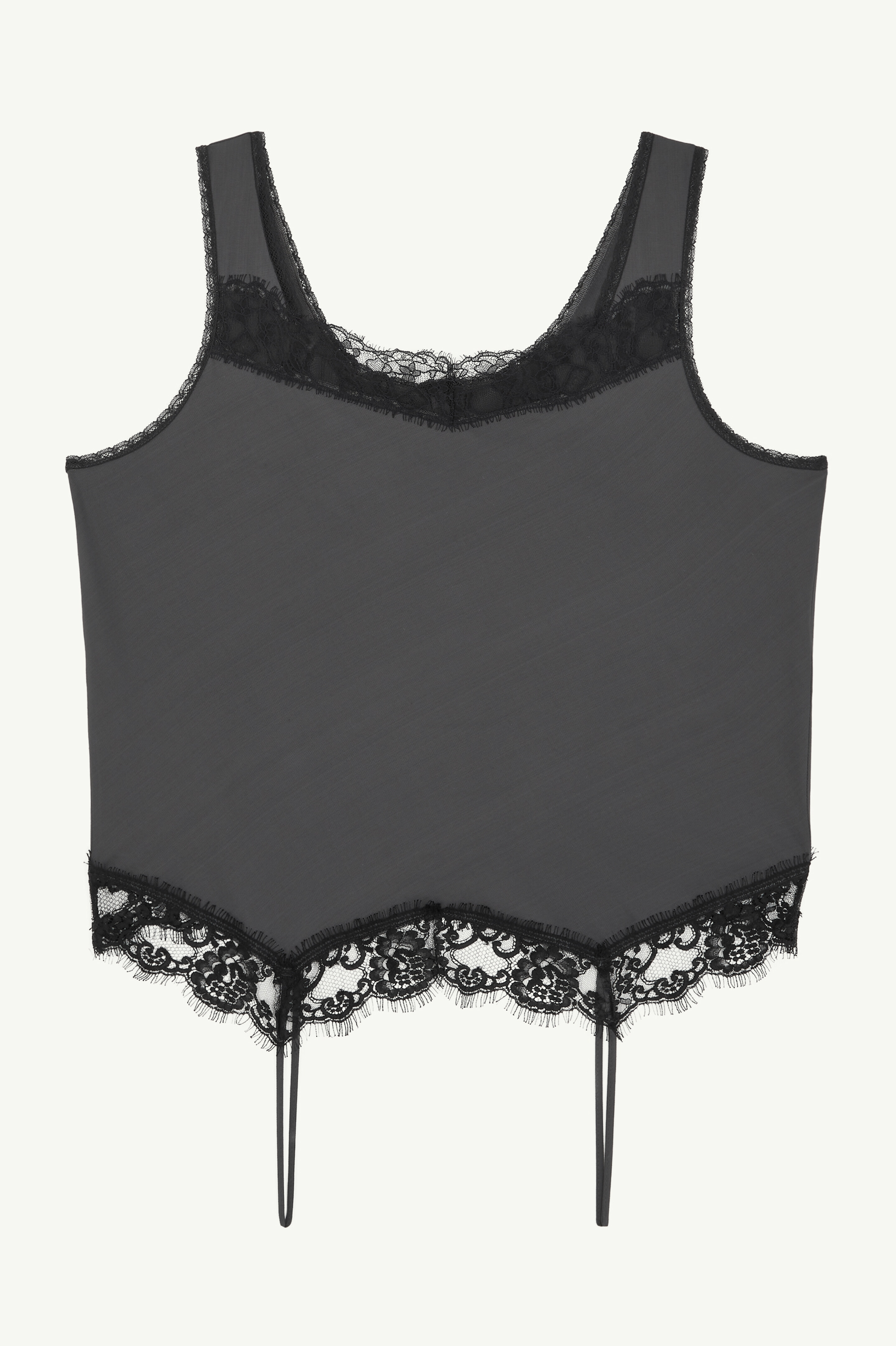 Mirrored lace slip top