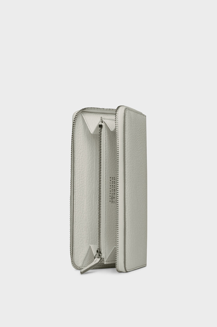 Light Grey Zip-Around Leather Wallet | Maison Margiela