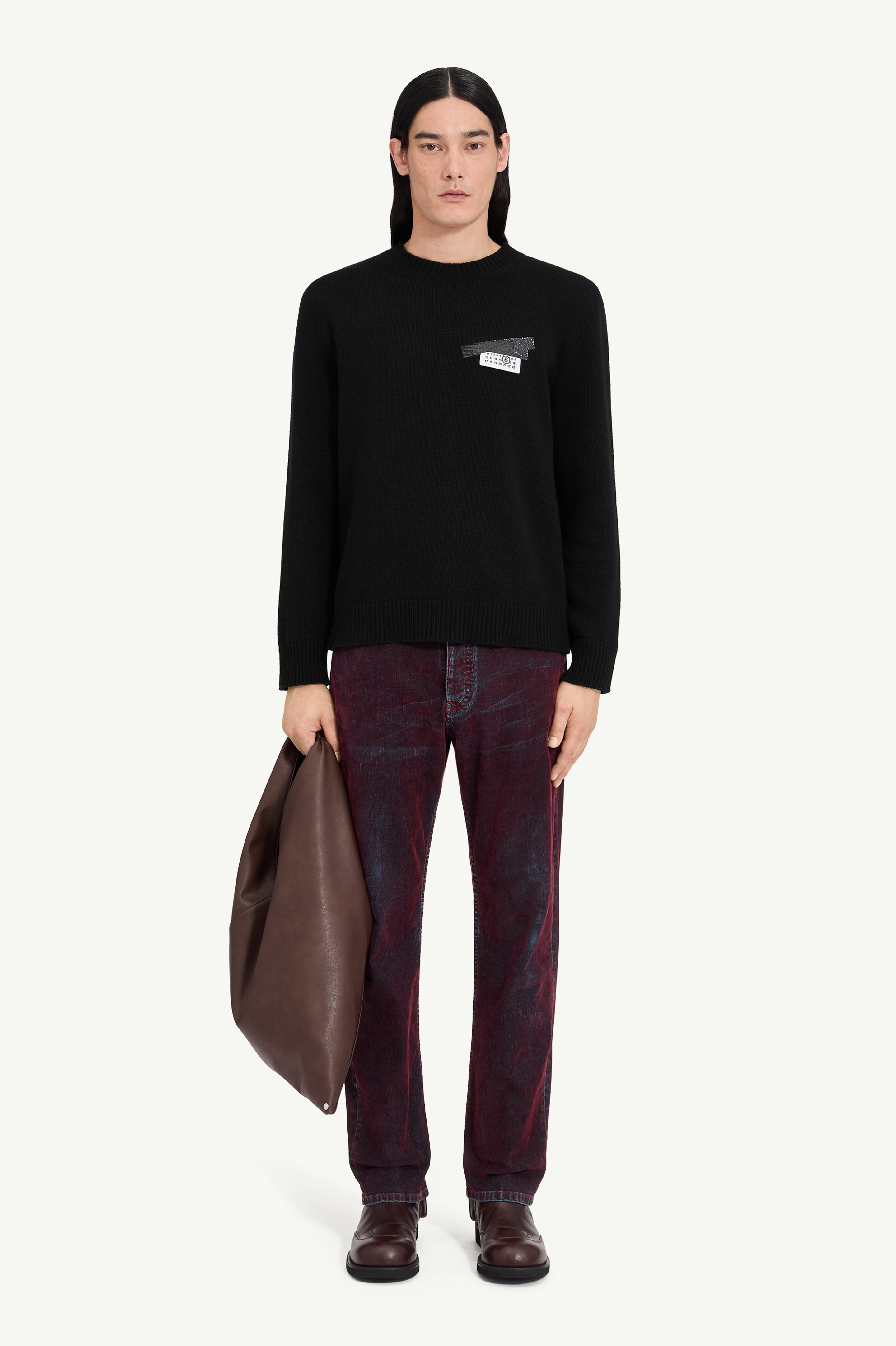 Men's Wool-Blend Taped Label Jumper | MM6