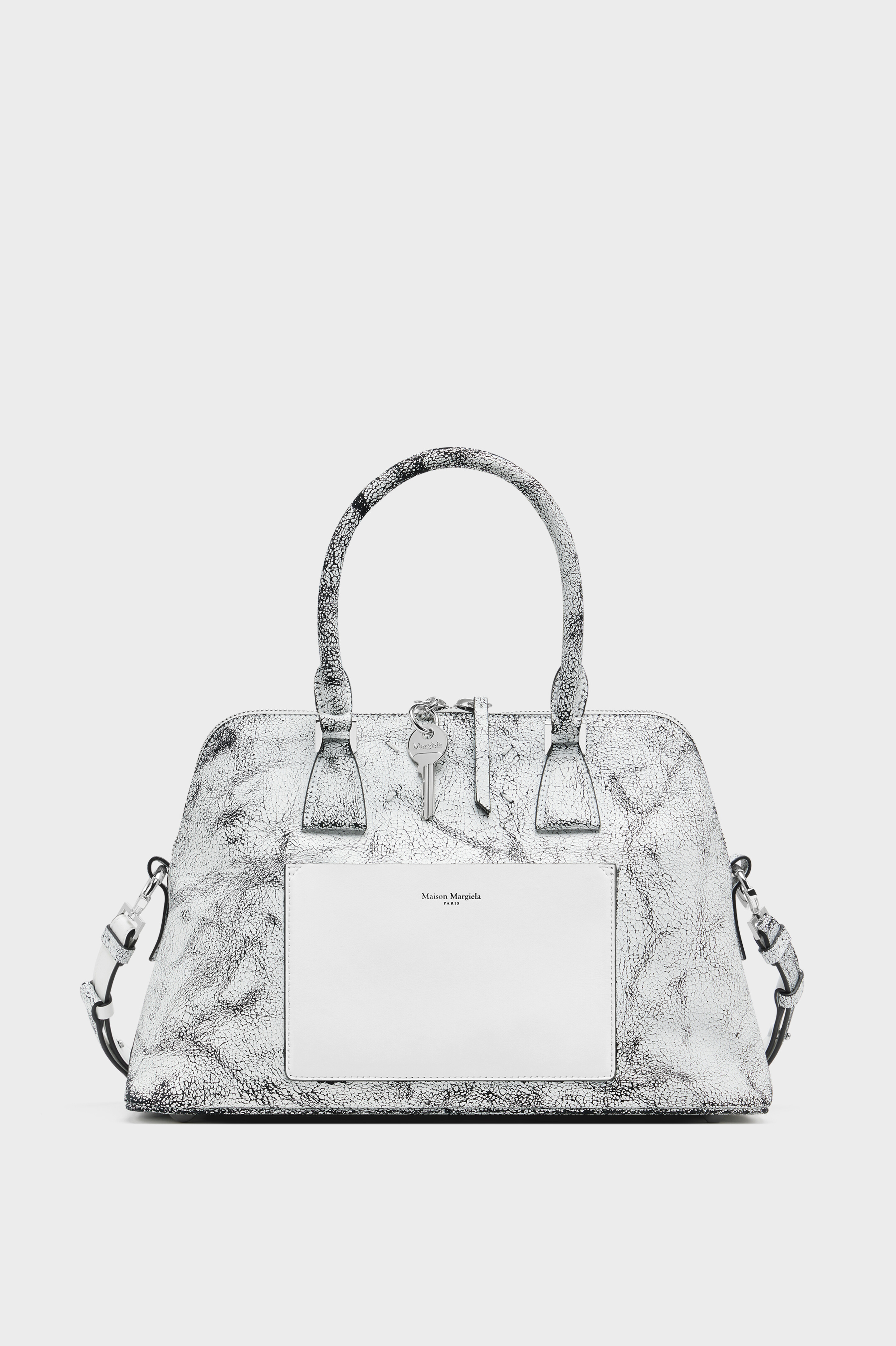 White Leather 5AC Crossbody Bag Loved To Death Medium