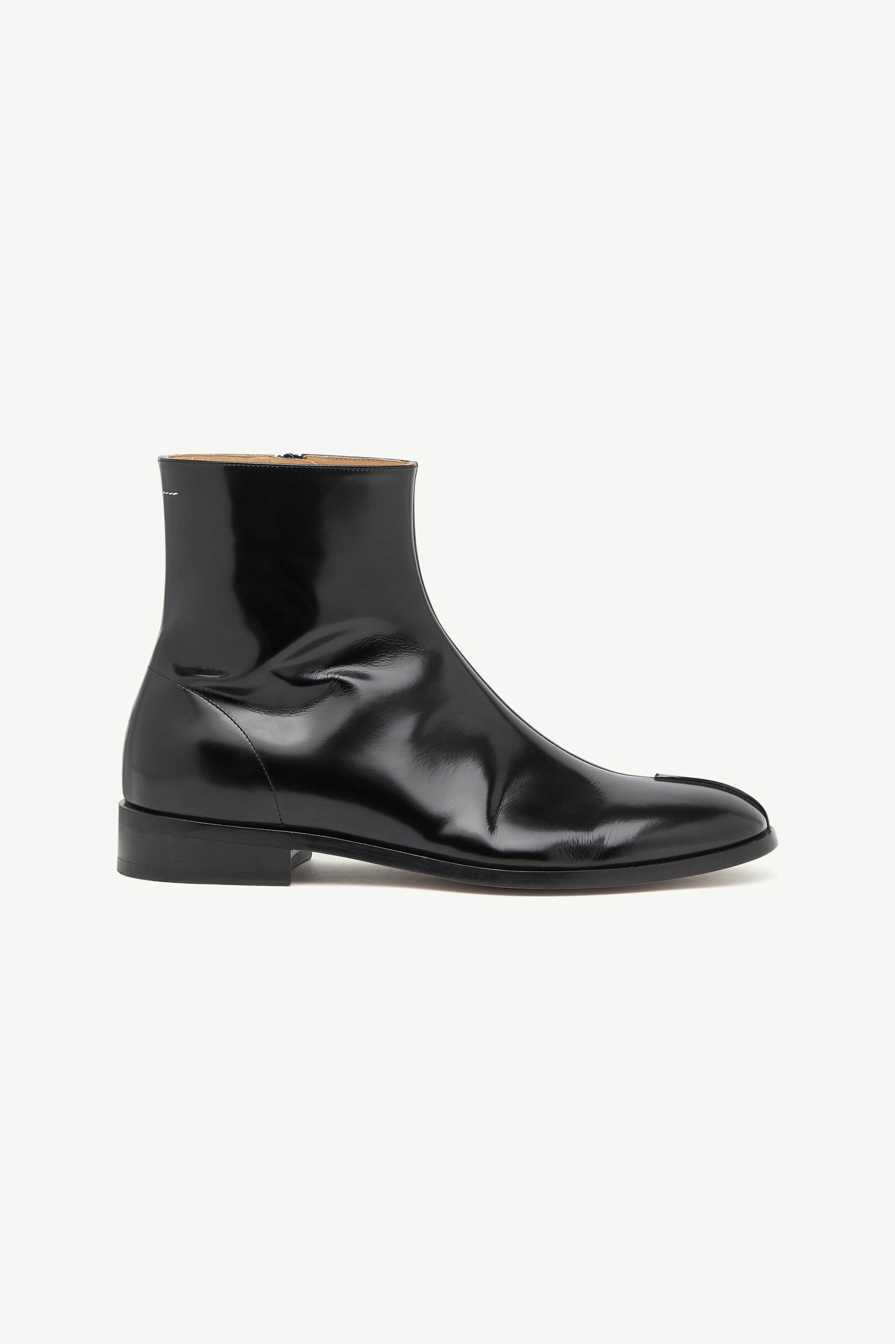 Polished leather ankle boots