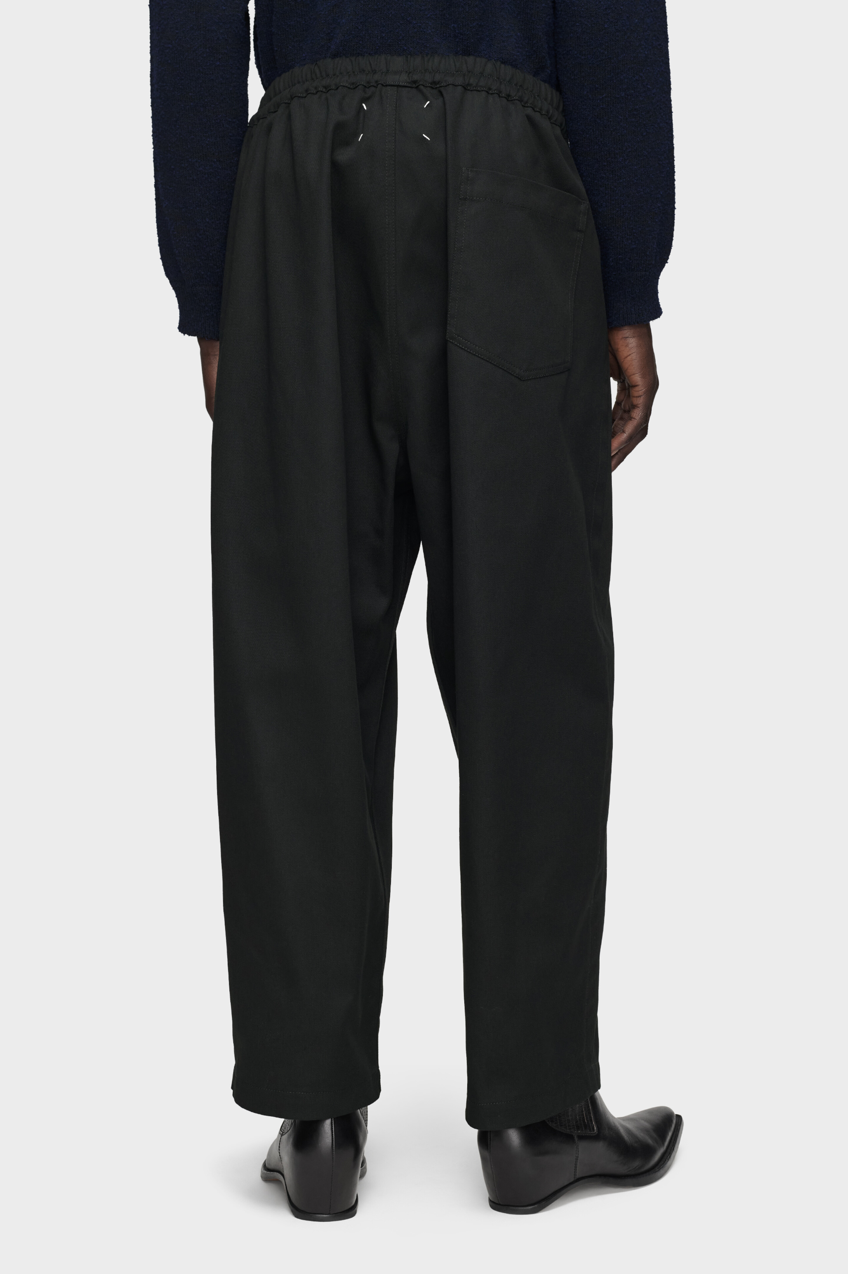 Black Dropped-Rise Cotton Trousers | Maison Margiela Official