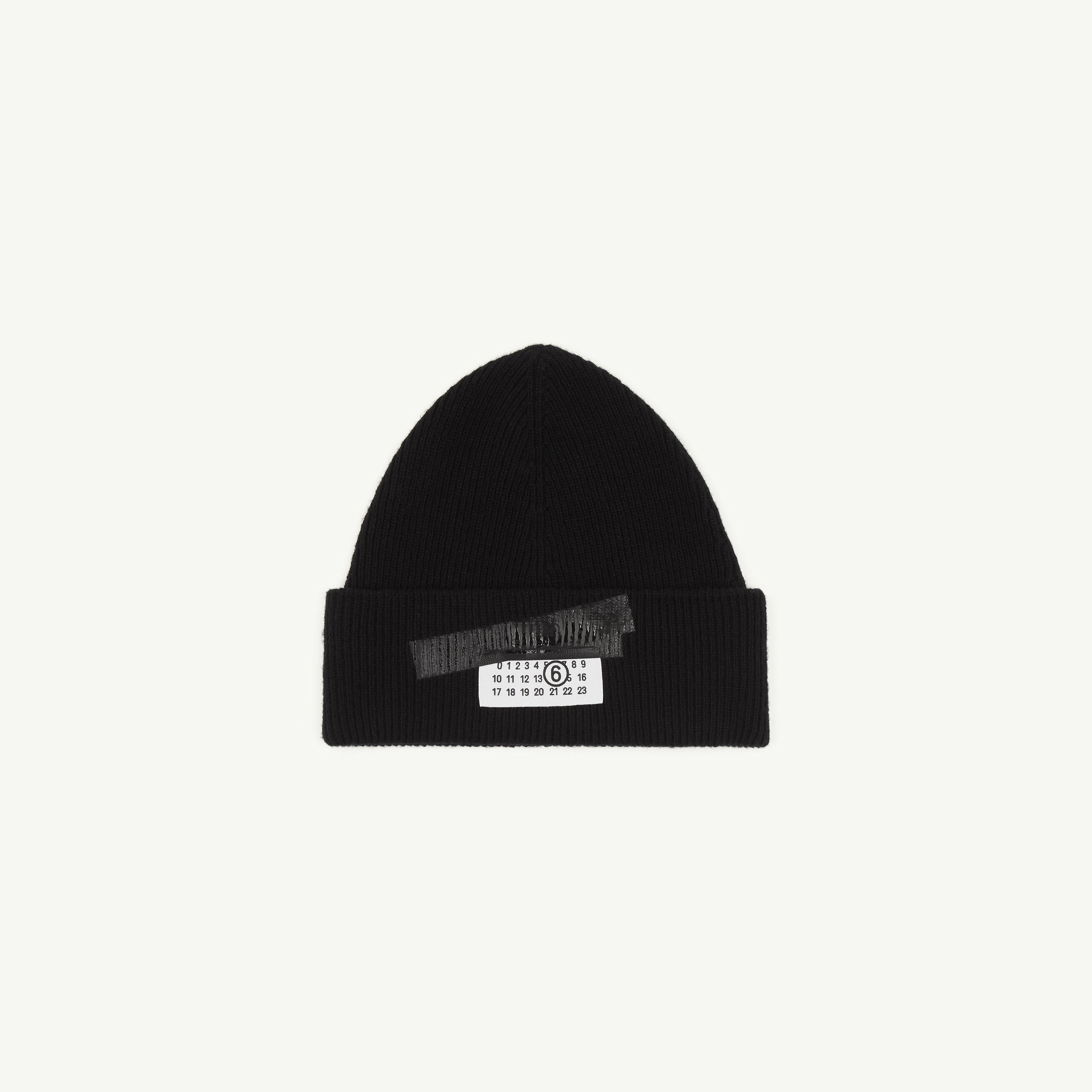 Tape wool blend beanie