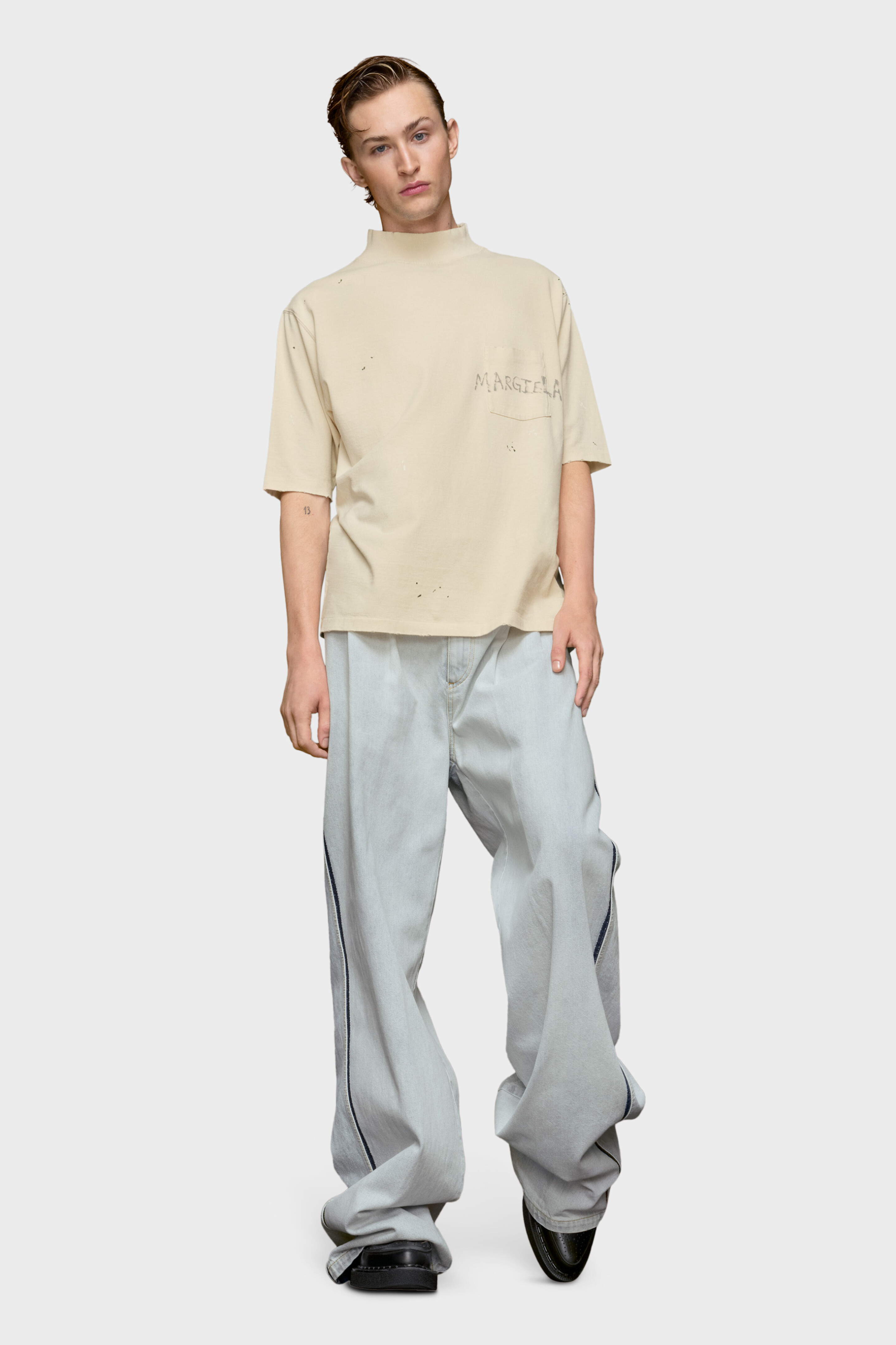 White Cotton Turtleneck T-Shirt | Maison Margiela