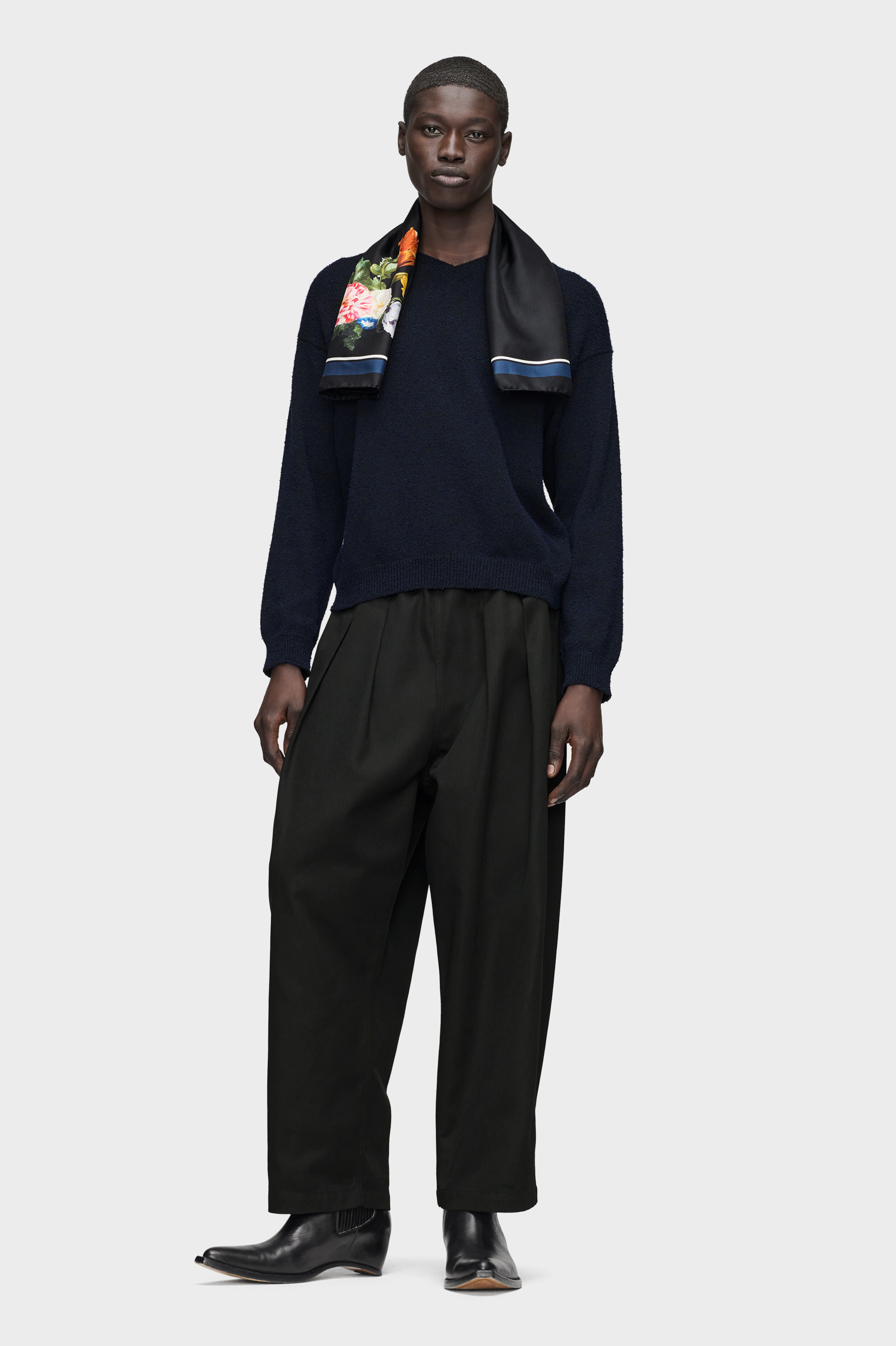 Black Dropped-Rise Cotton Trousers | Maison Margiela Official