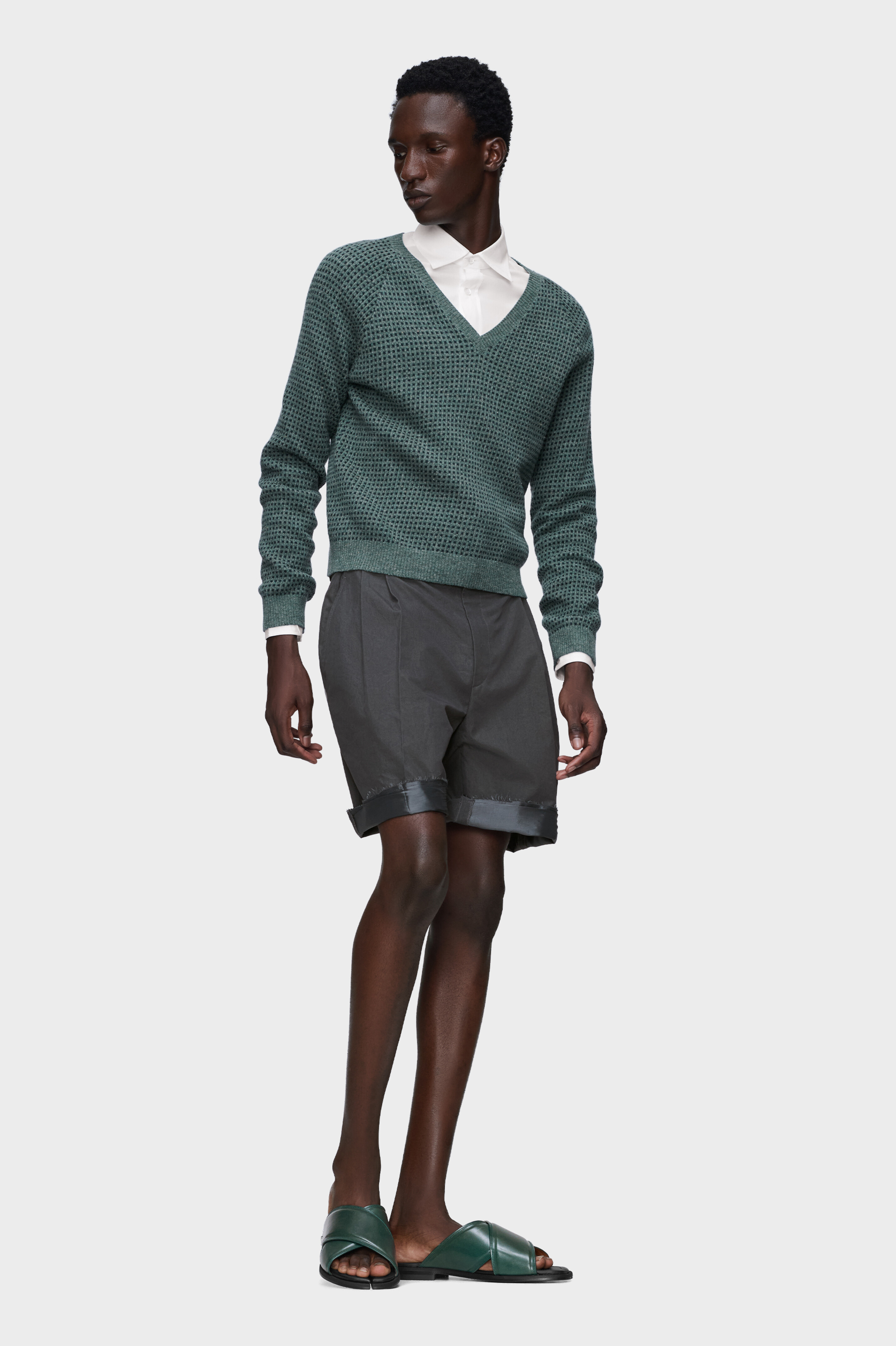 Dark grey Cotton silk shorts | Maison Margiela Official