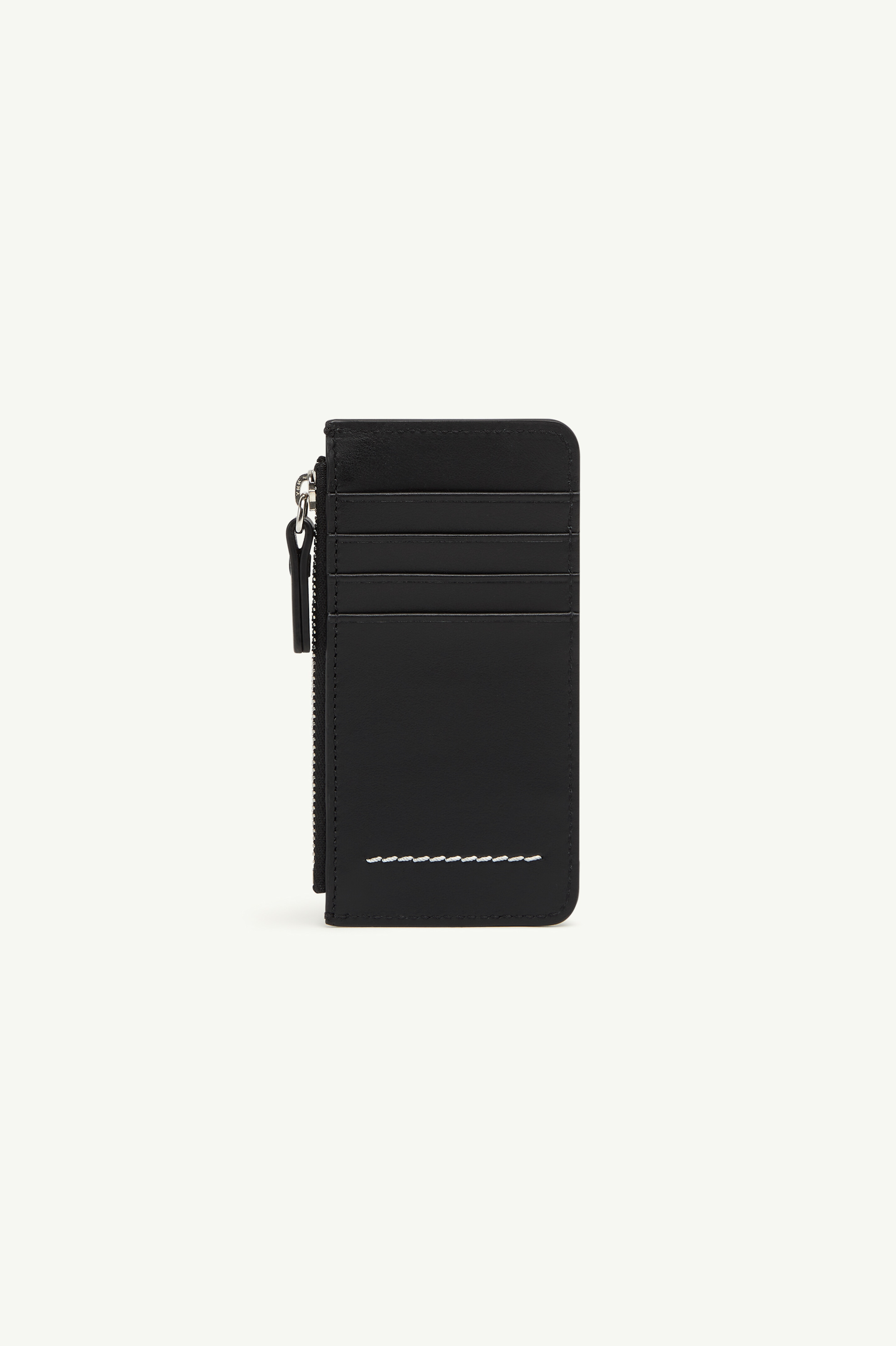 Black Numeric logo zip card holder | MM6 Official