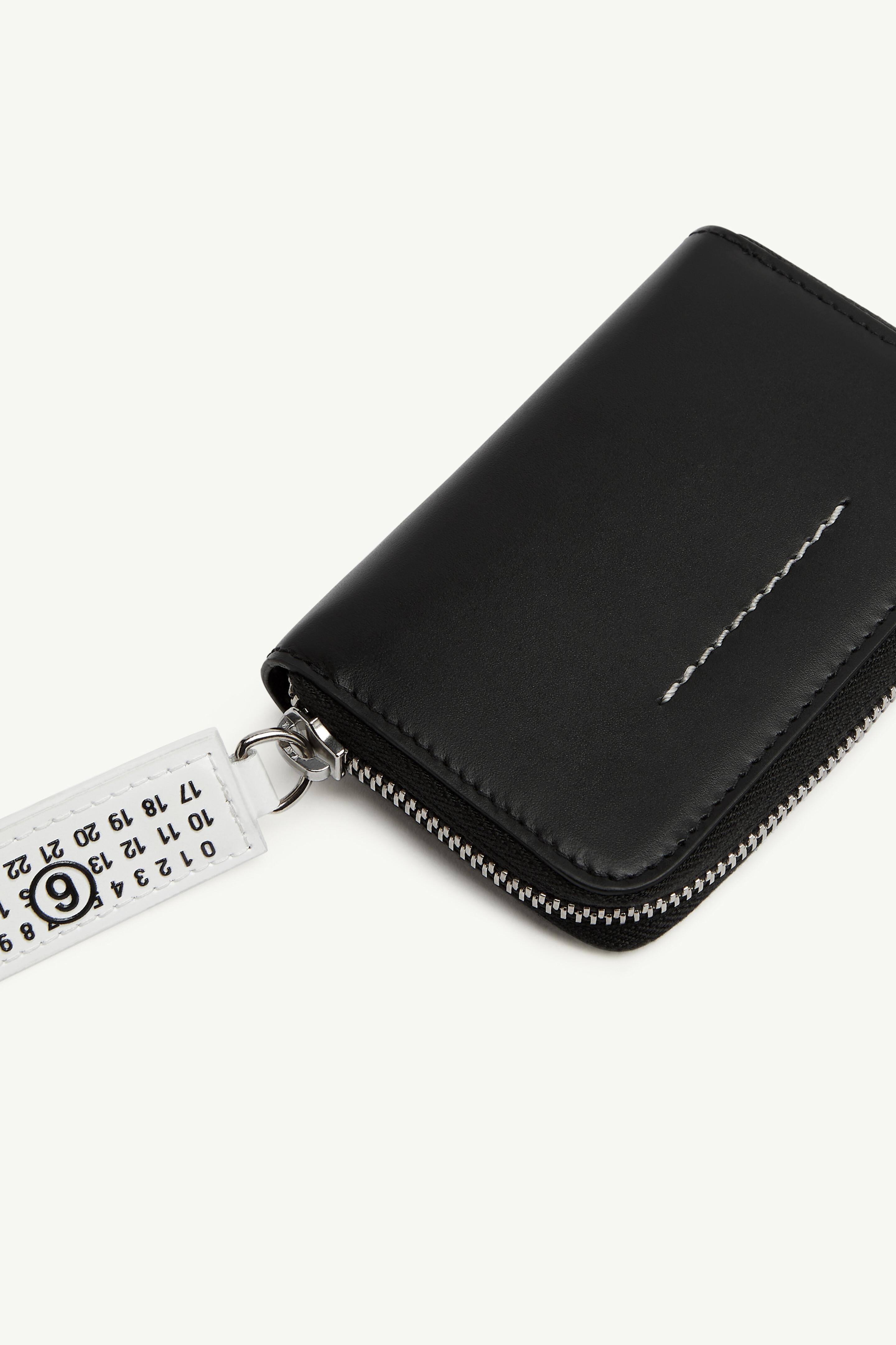 Black Calf Leather Japanese 6 Wallet | MM6